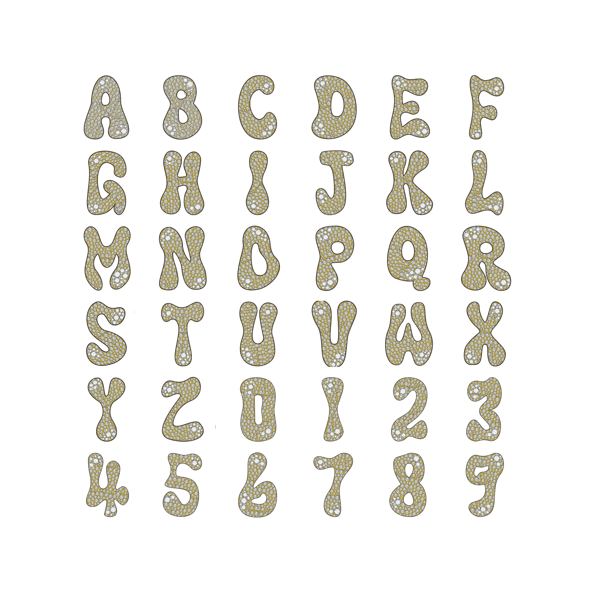 Custom Bubble Font Pendant - 30mm