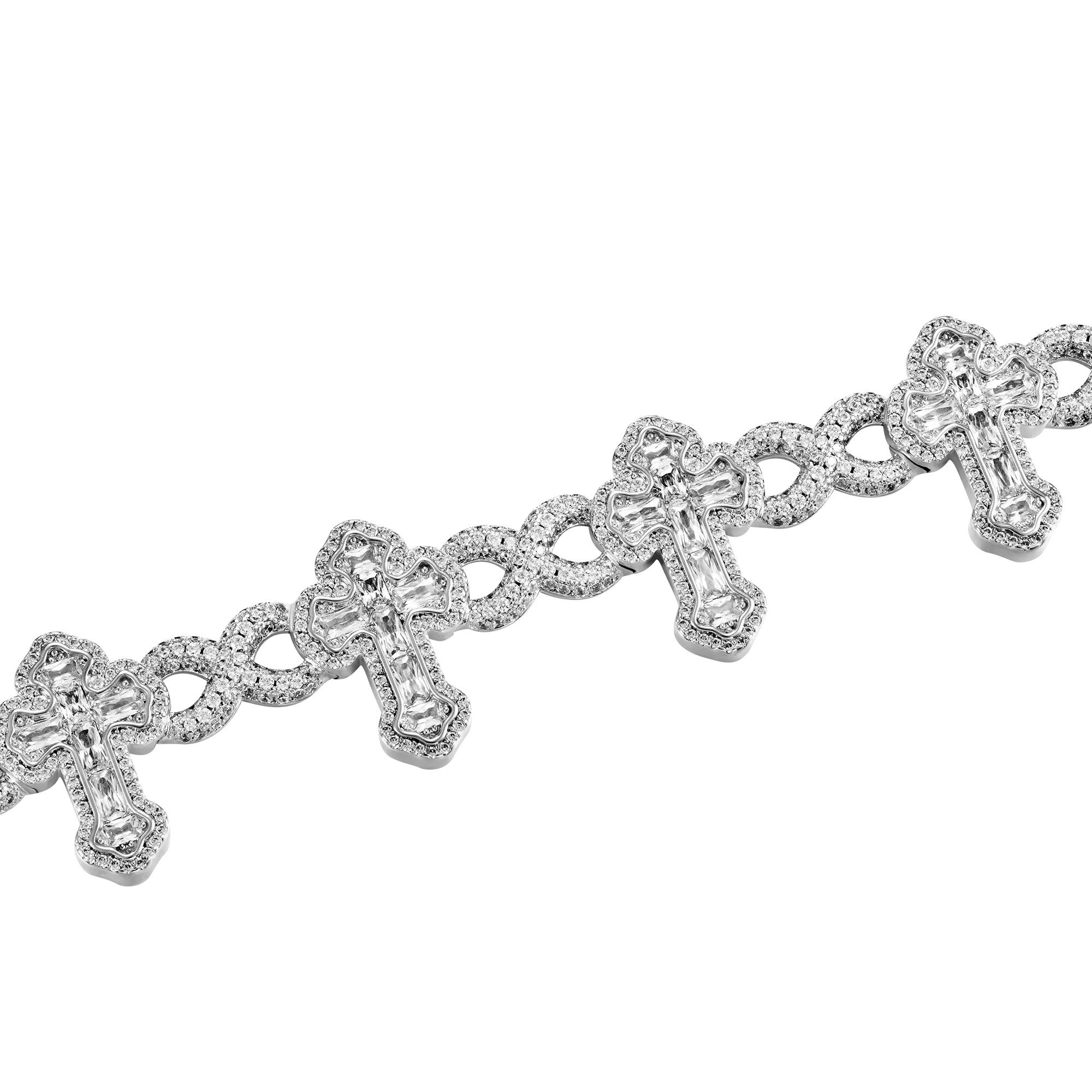 Infinity Link Emerald Cut Cross Bracelet - 8mm