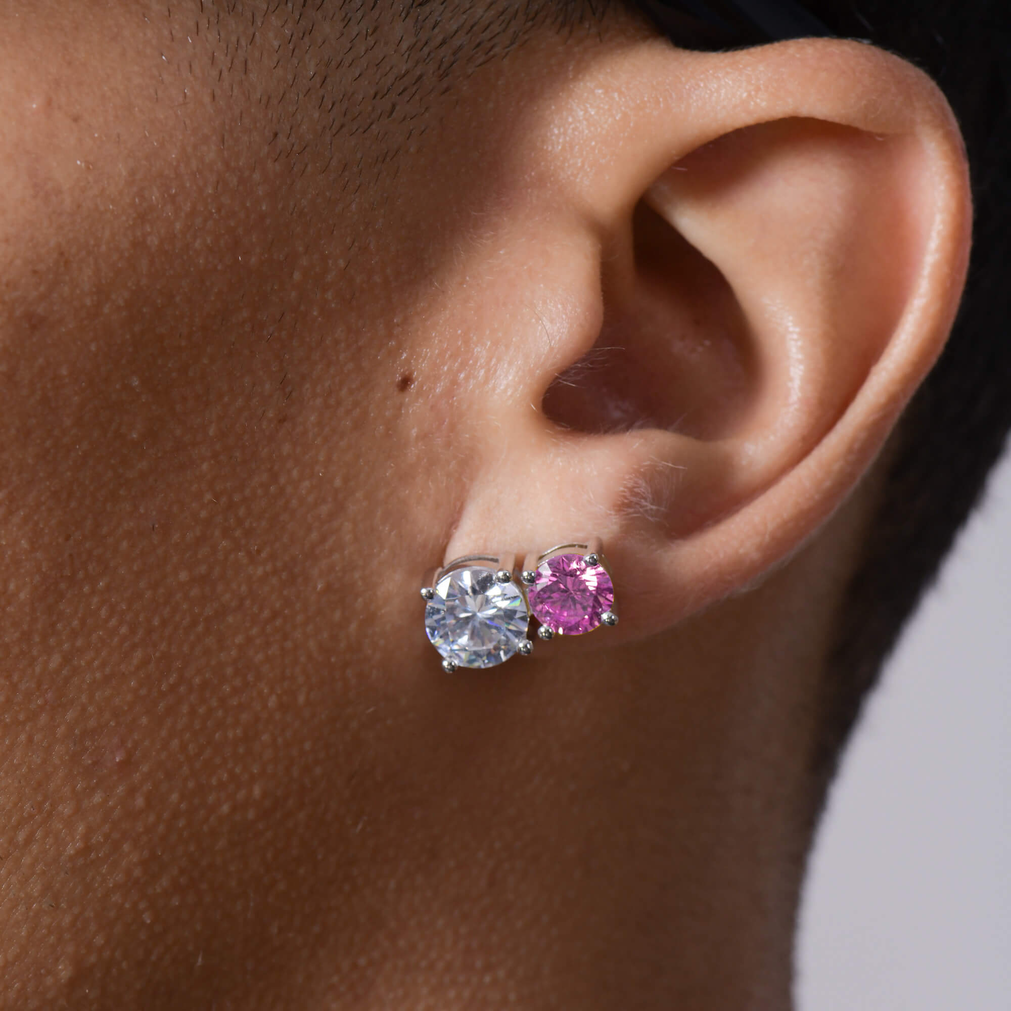 Moissanite Toi et Moi Stud Earrings – Twin Rounds
