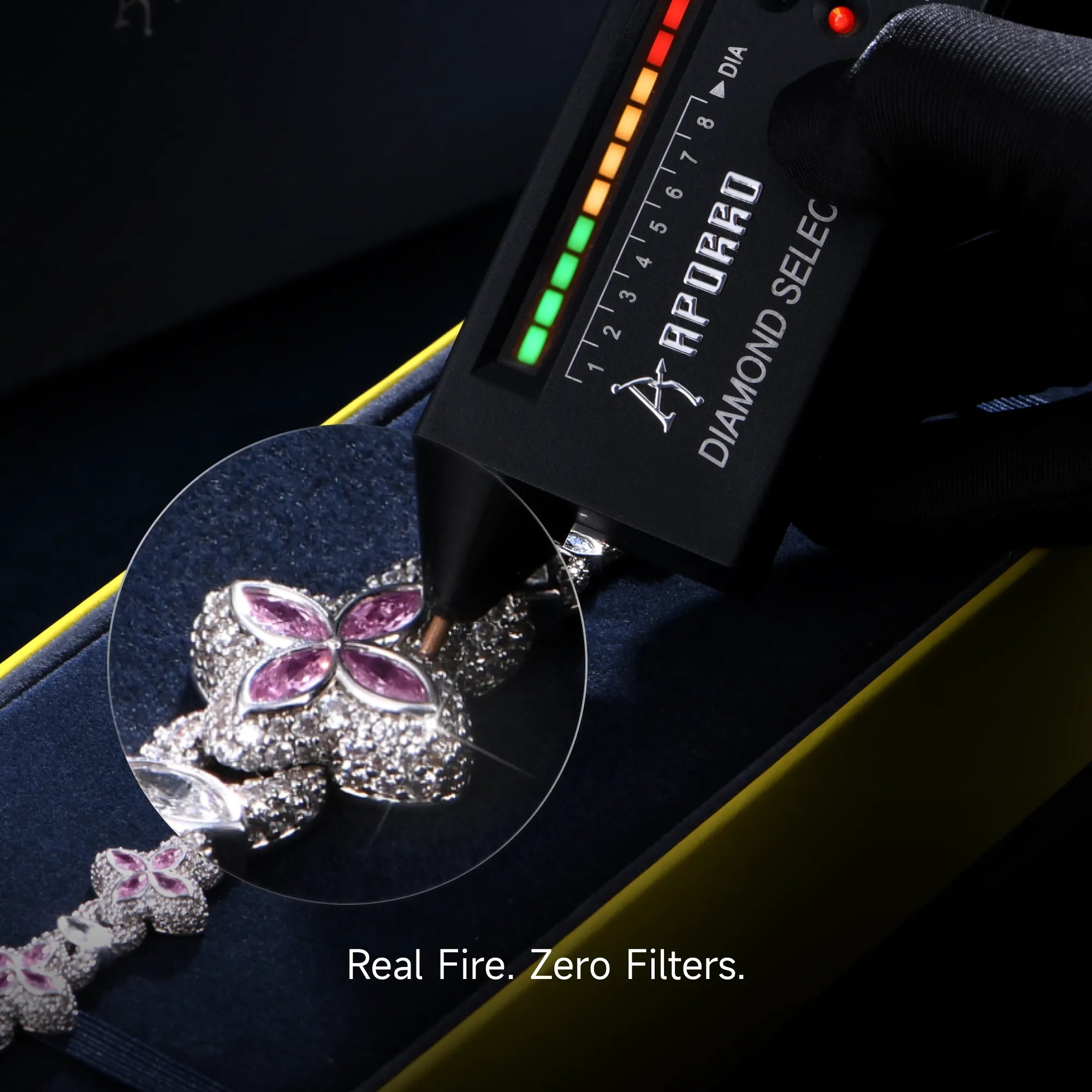 Bracciale Moissanite con trifoglio luminoso - diamante rosa