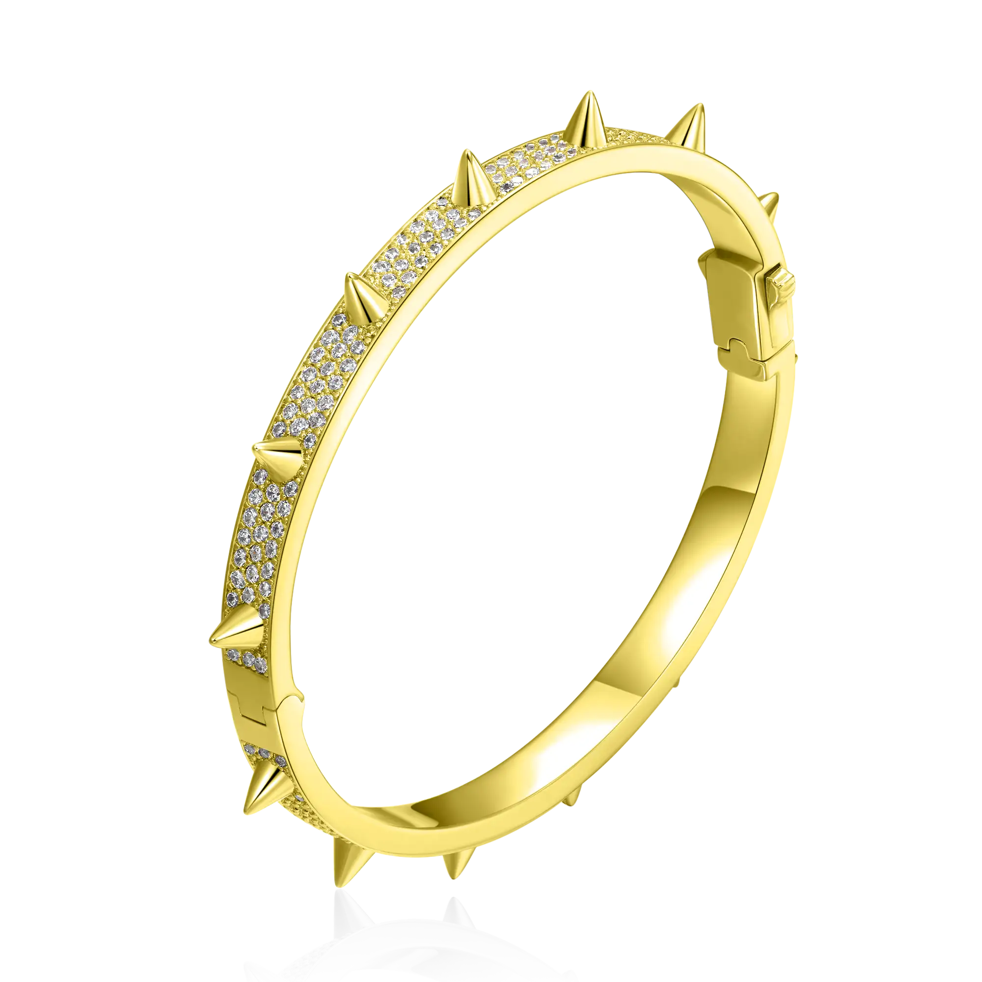 Pulsera de brazalete de espiga moissanite - 7 mm