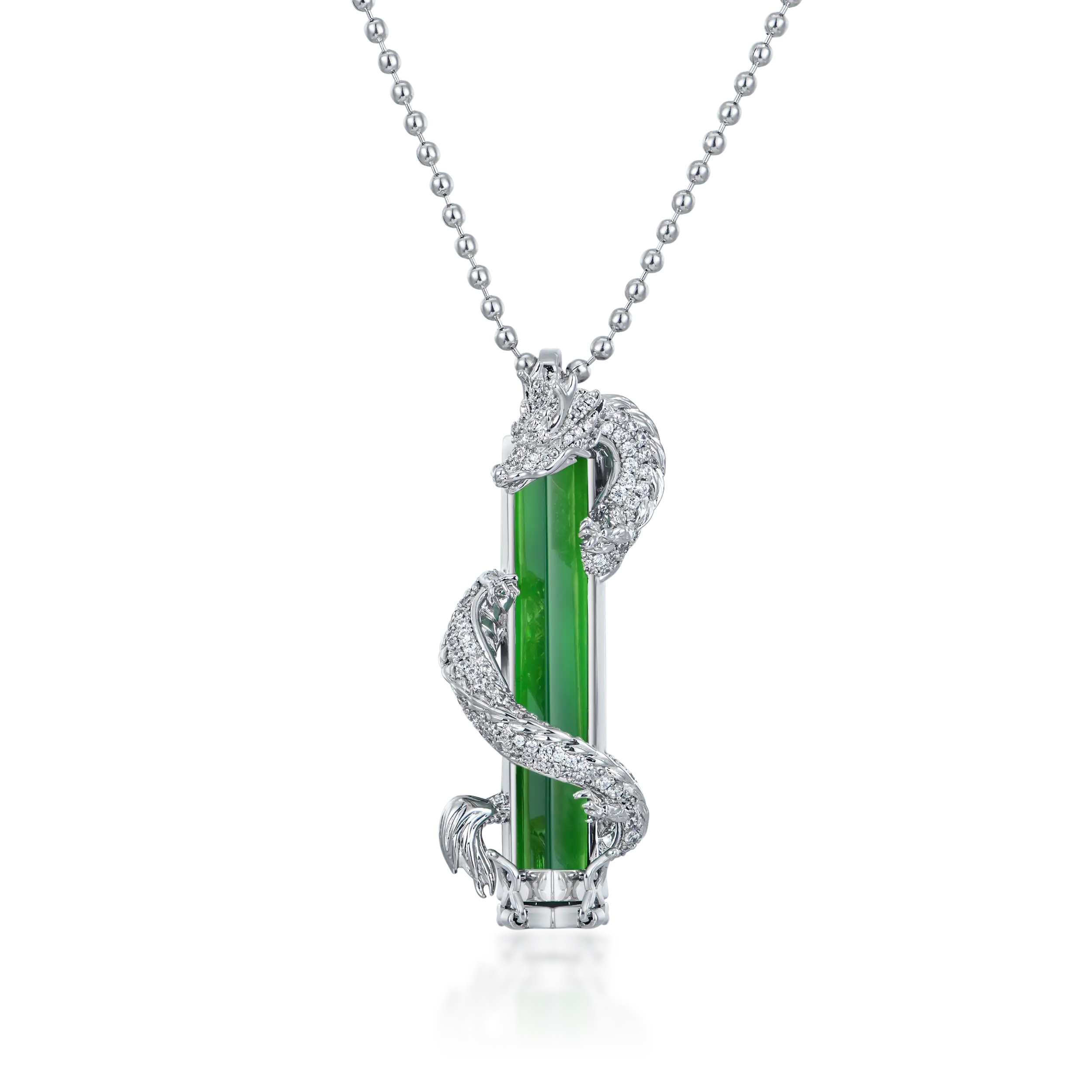 WONG Ⅱ Iced Out Jade Column Pendant
