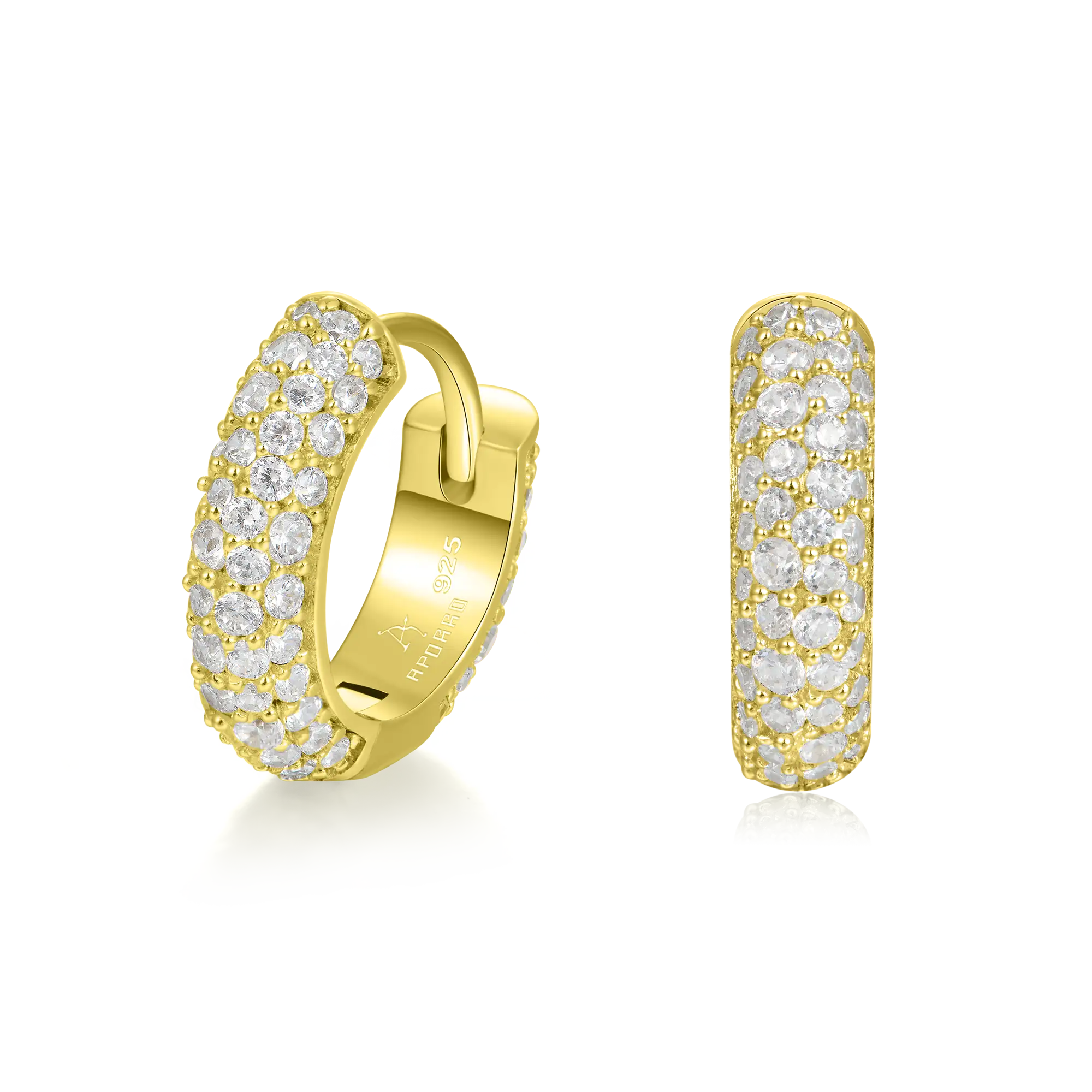 Moissanite Round Paved Hoop Earrings