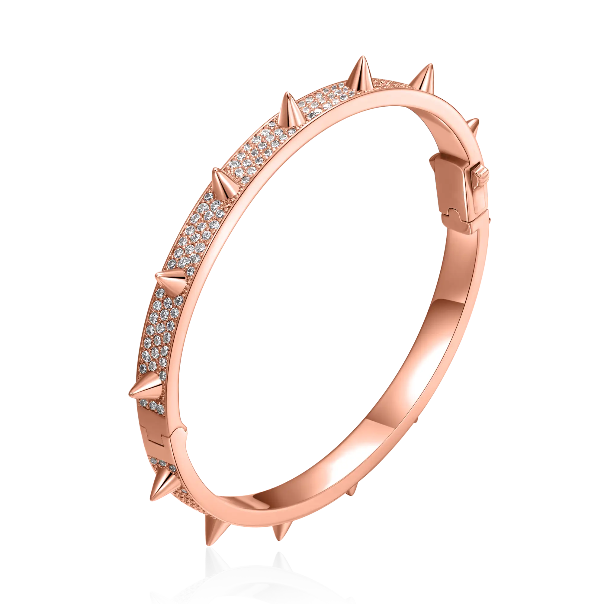 Pulsera de brazalete de espiga moissanite - 7 mm