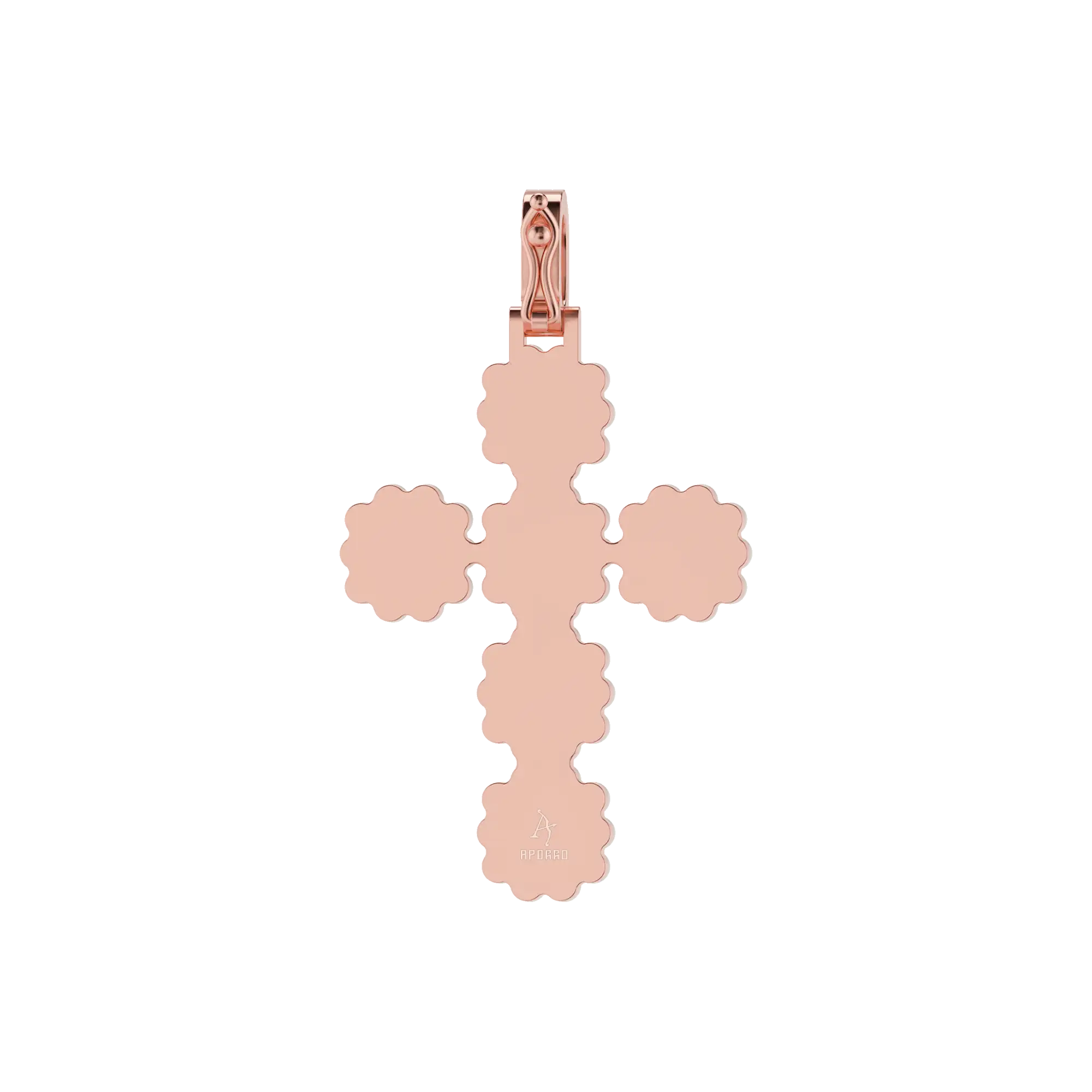 Ciondolo cross di moissanite alone perla canarino