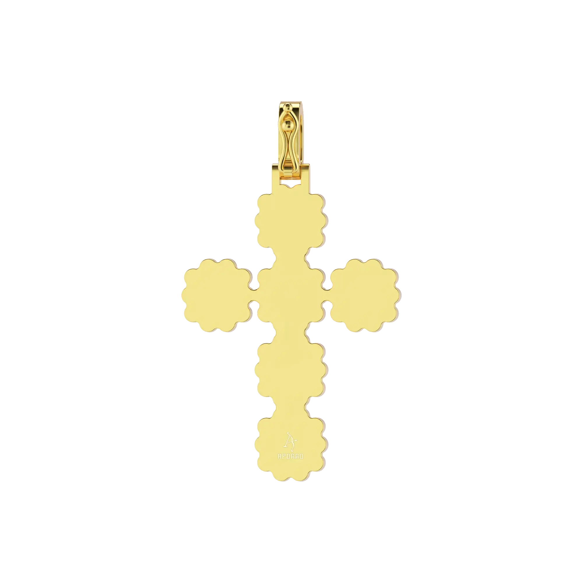Ciondolo cross di moissanite alone perla canarino