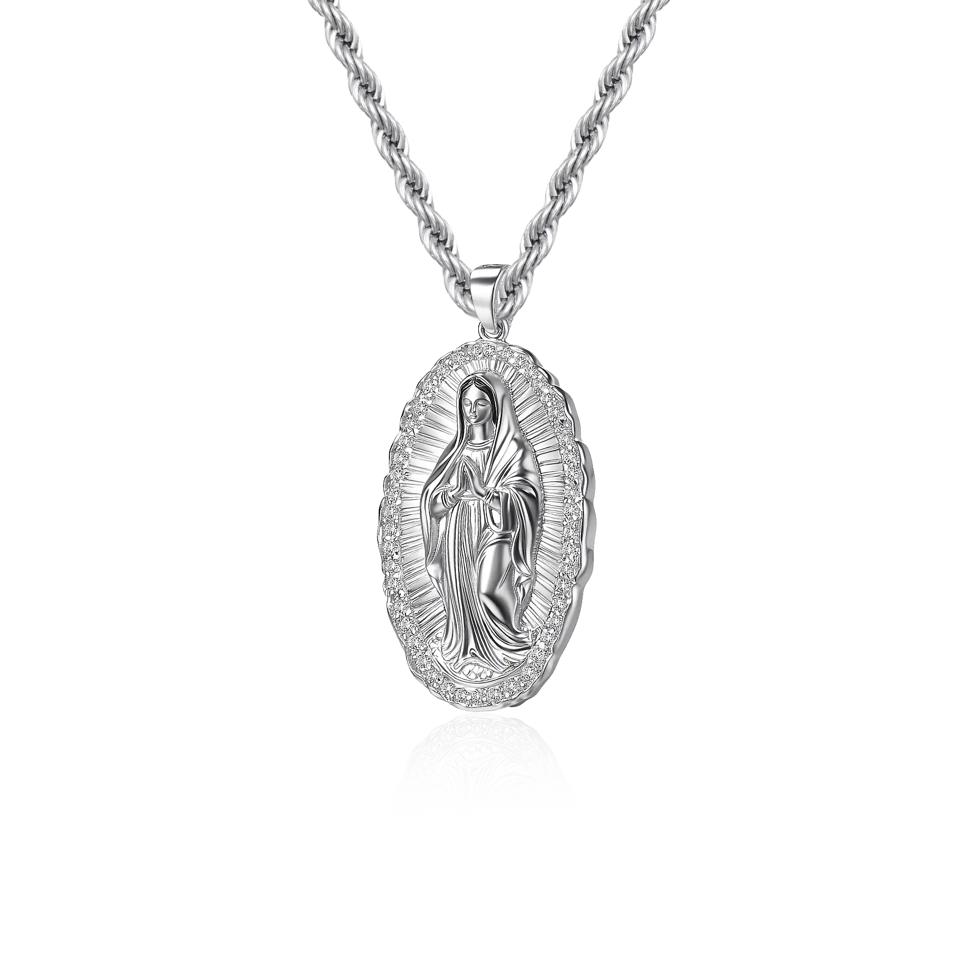 Moissanite Saint Mary Icon Pendant