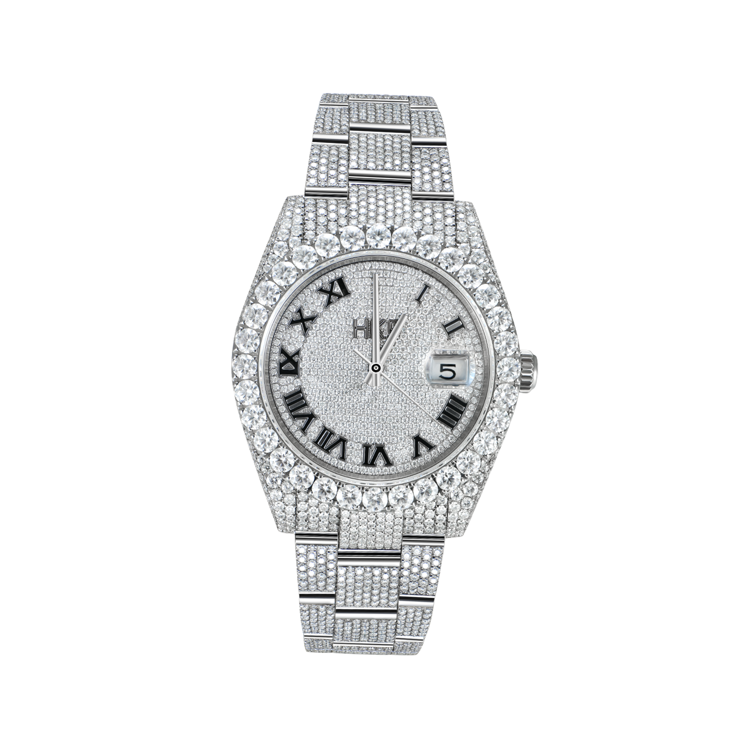 Reloj personalizado con diamantes de moissanita rebajados de 44 mm