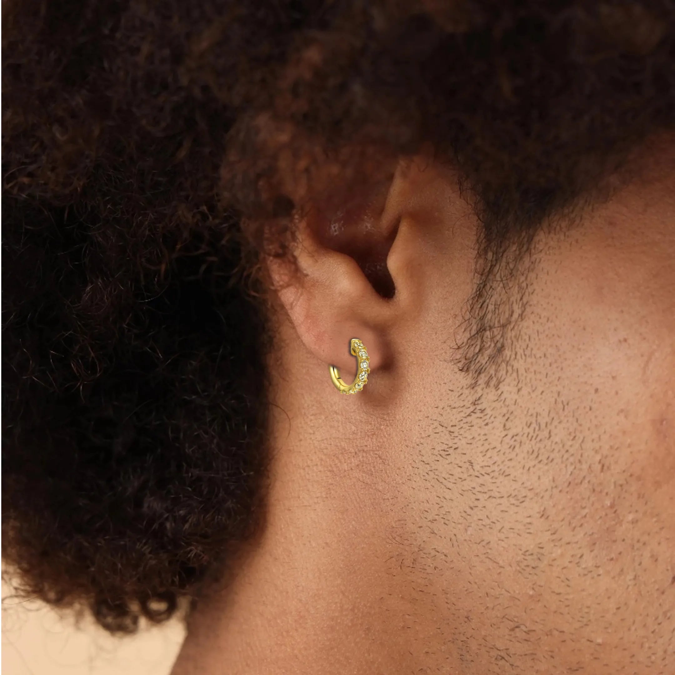 Moissanite S925 Single Row Hoop Earring