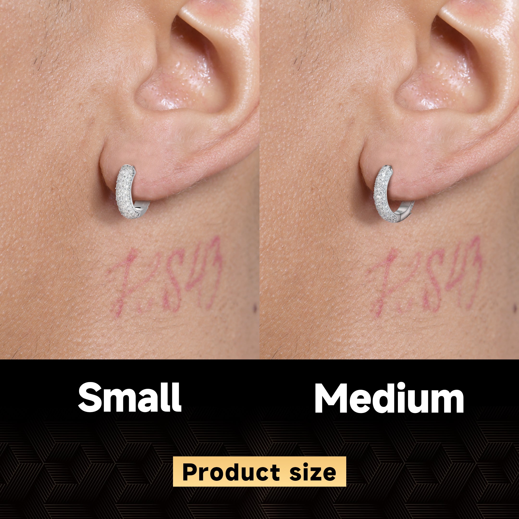 Round Paved Hoop Earring - Medium