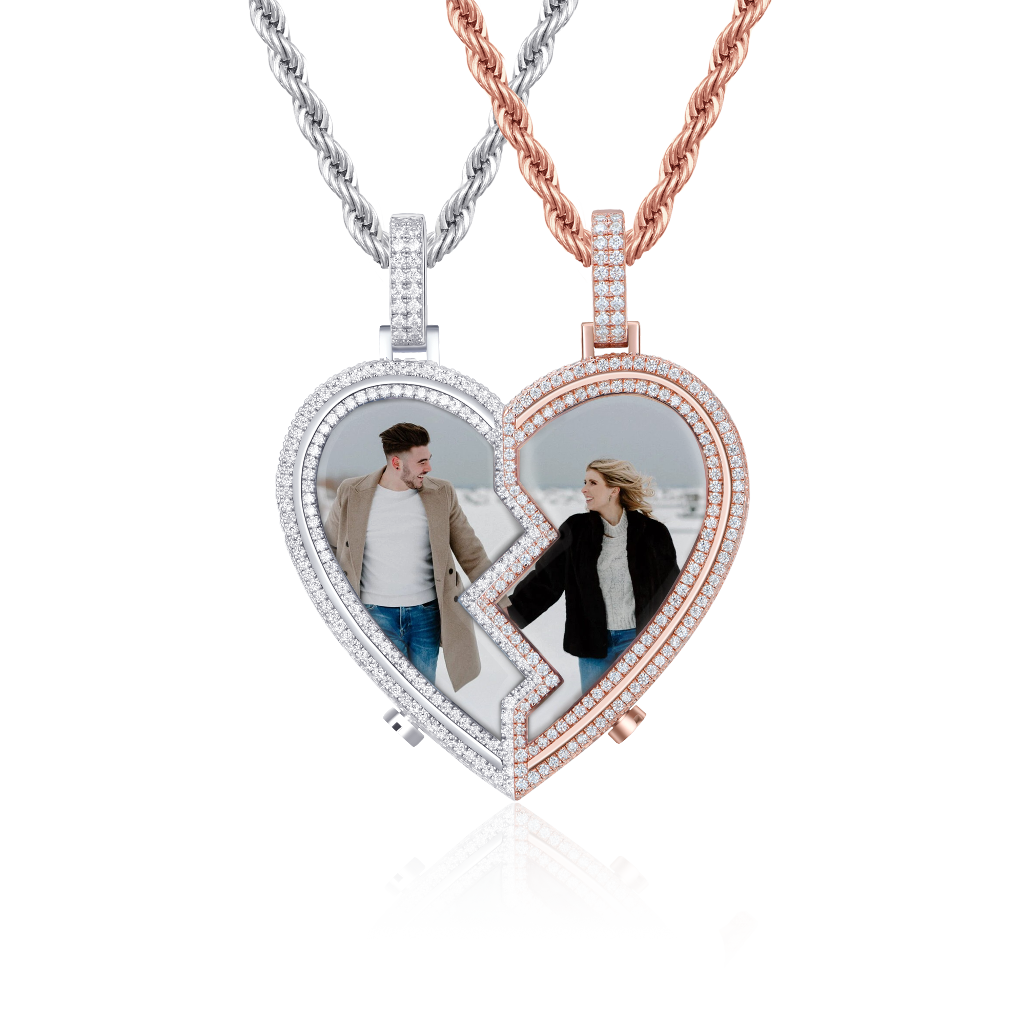 Custom Eternal Heart Frame Photo Pendant