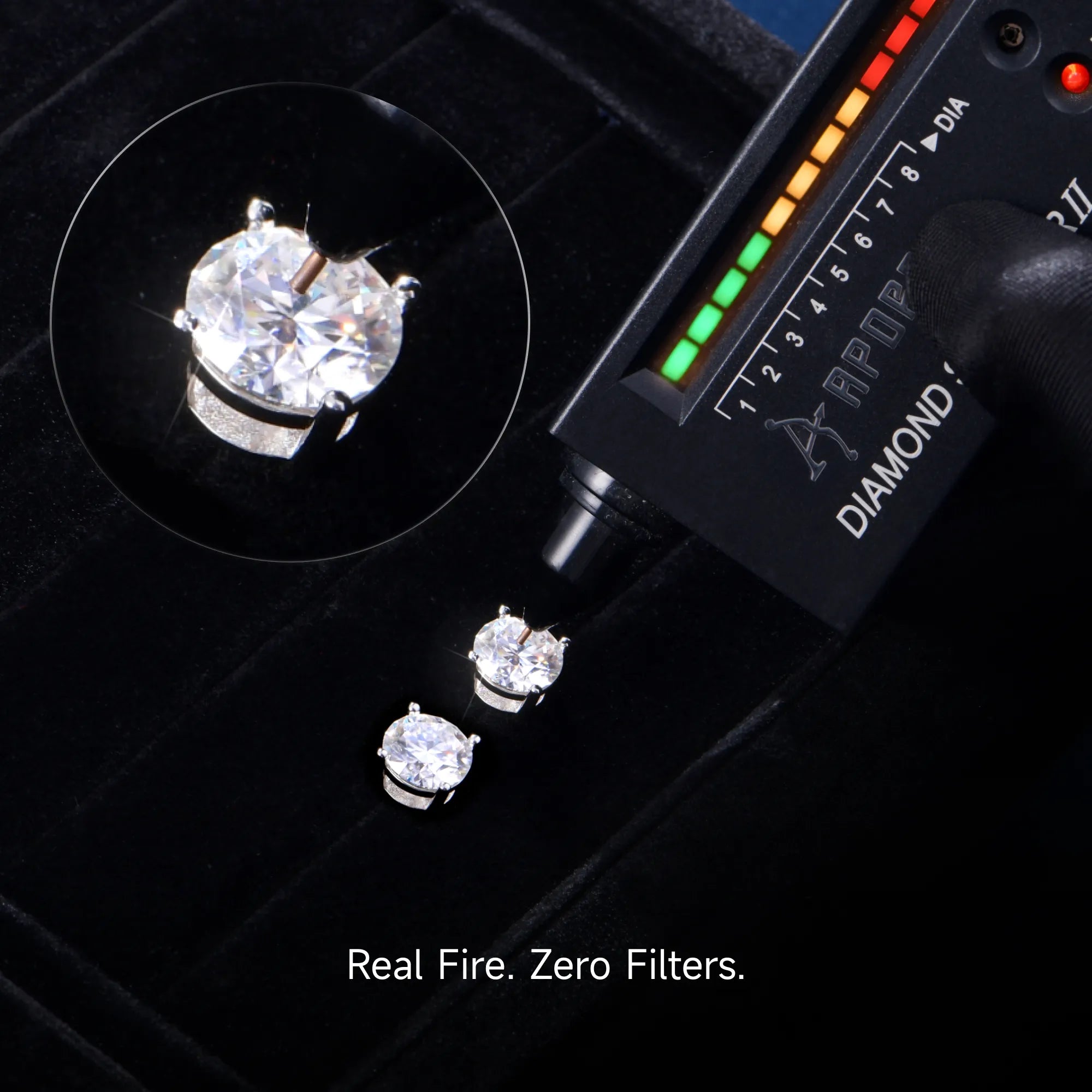 Boucle d'oreille ronde Moissanite S925