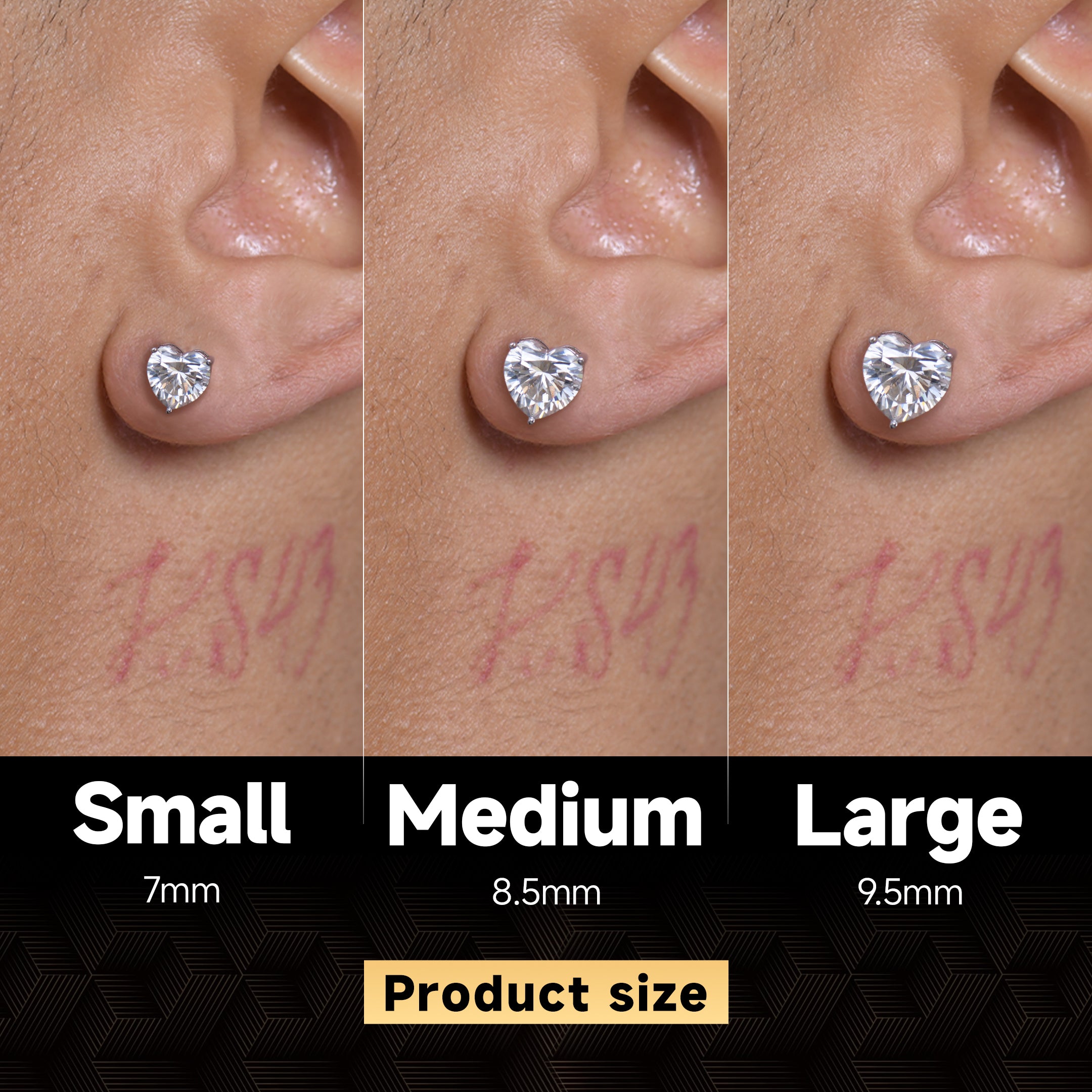 Orecchini per borchie moissanite