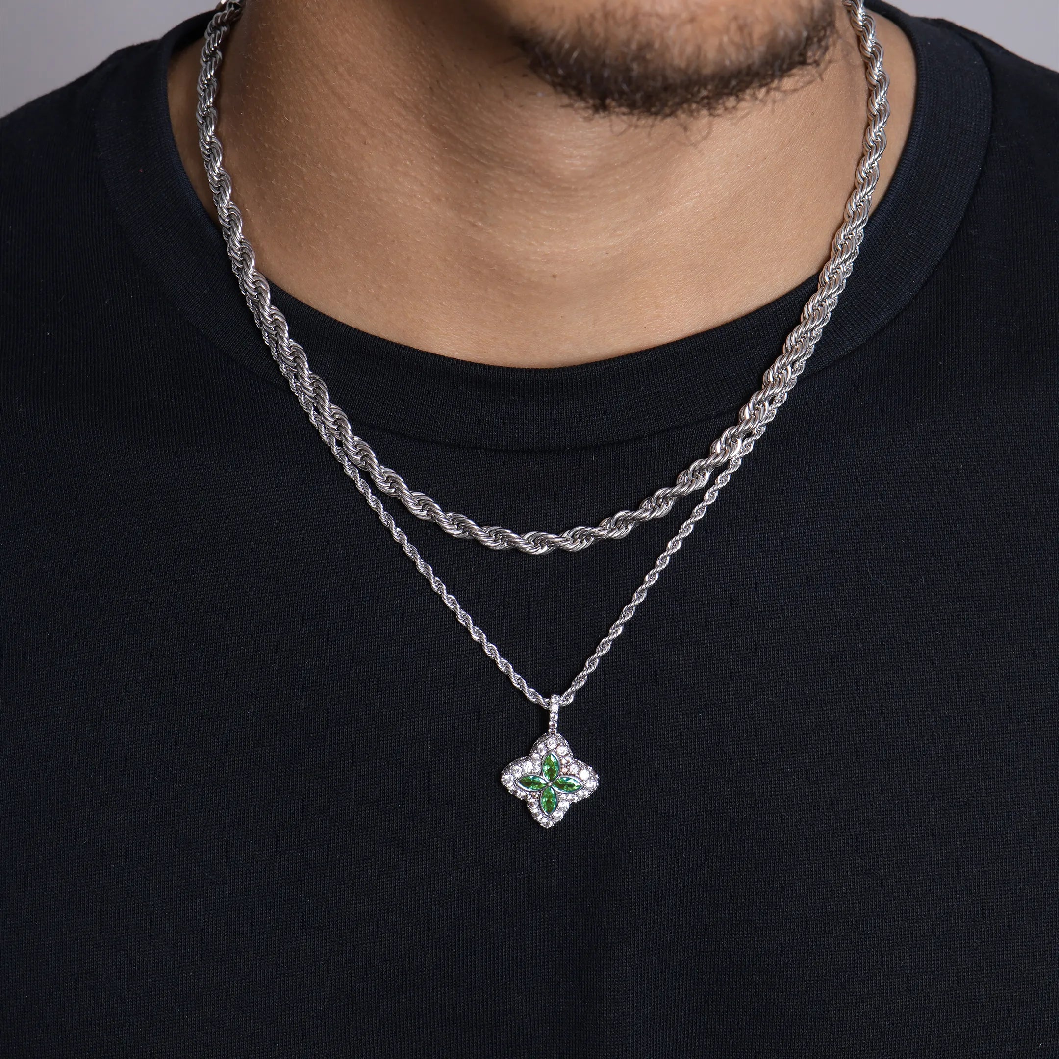 Moissanite Luminous Clover Pendant