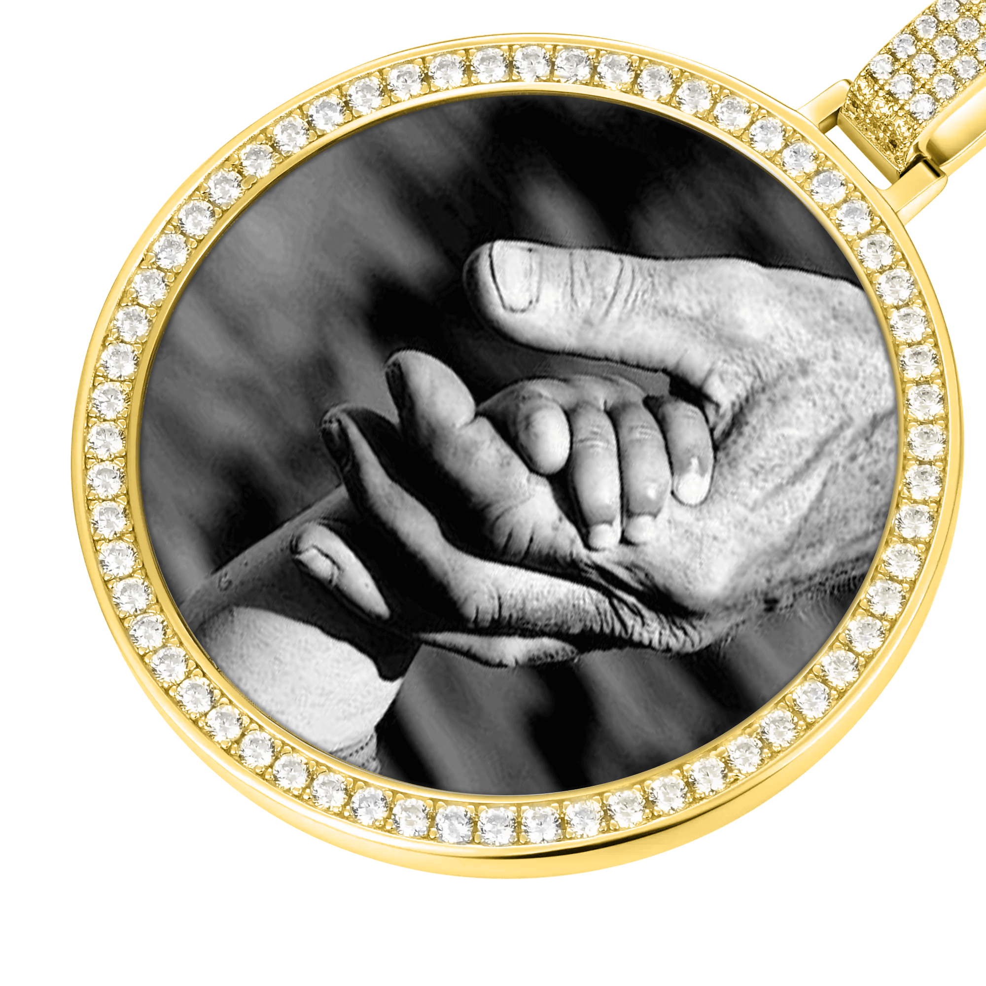 Custom Moissanite 46MM Photo Necklace Pendant