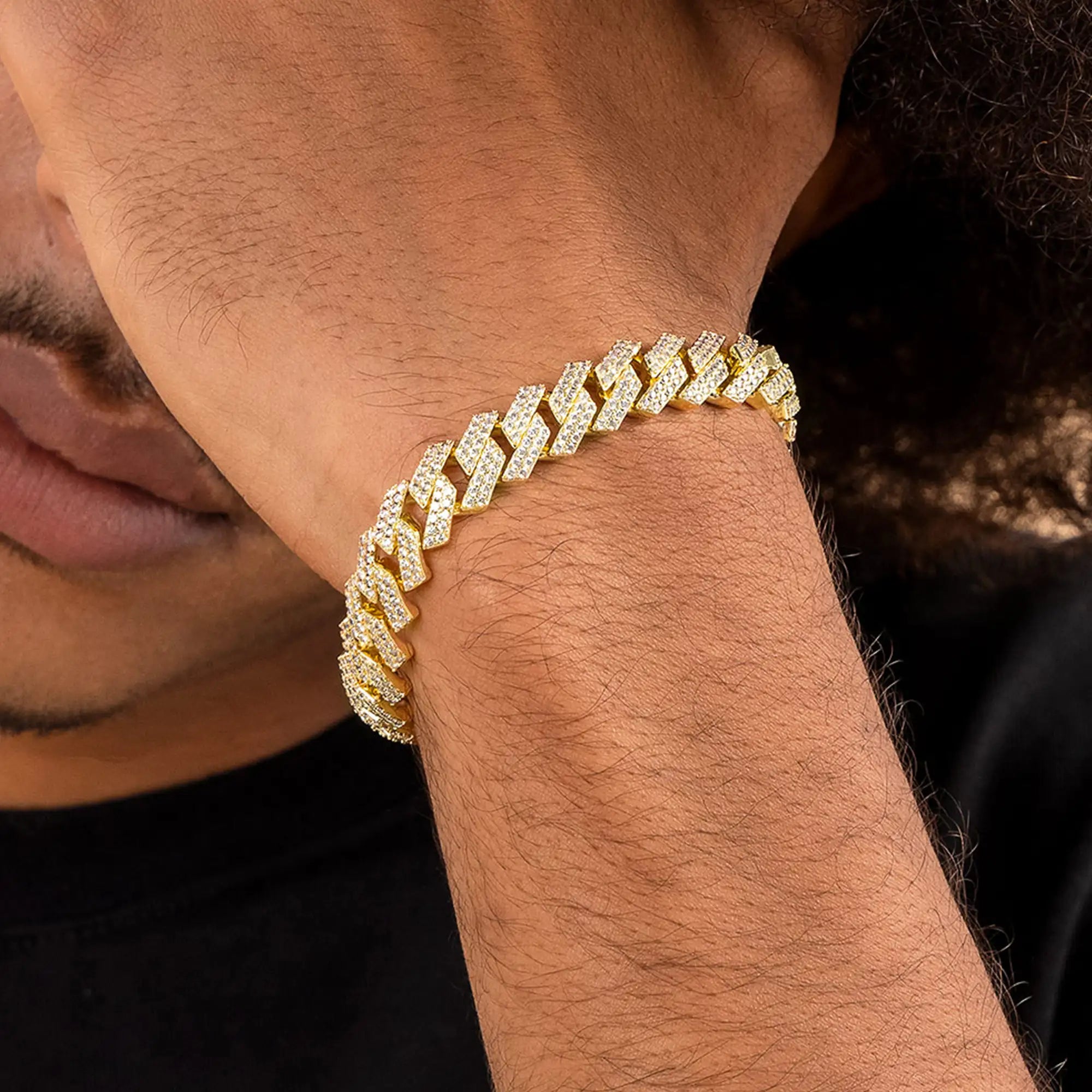 Round Cut Prong Cuban Link Bracelet - 10mm