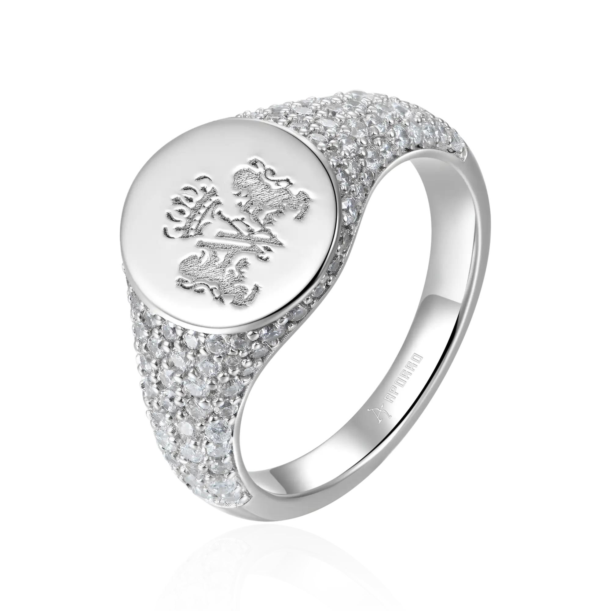 Anillo de sello helado personalizado - Patrón