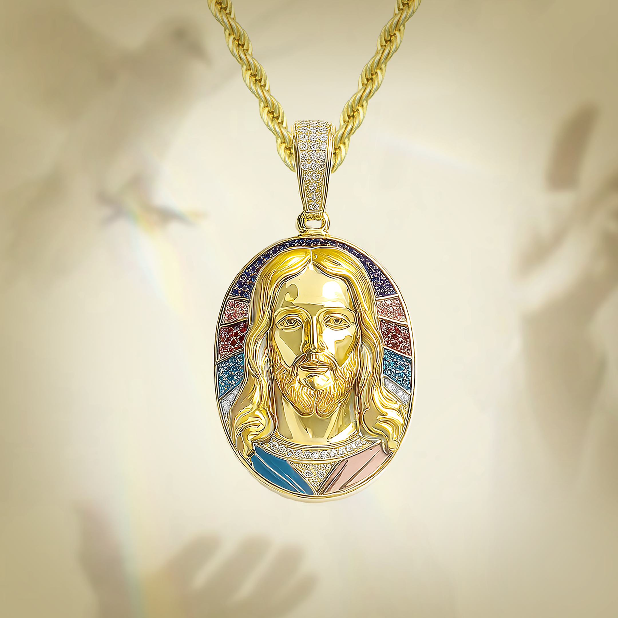 Radiant Icon Jesus Pendant - 38mm