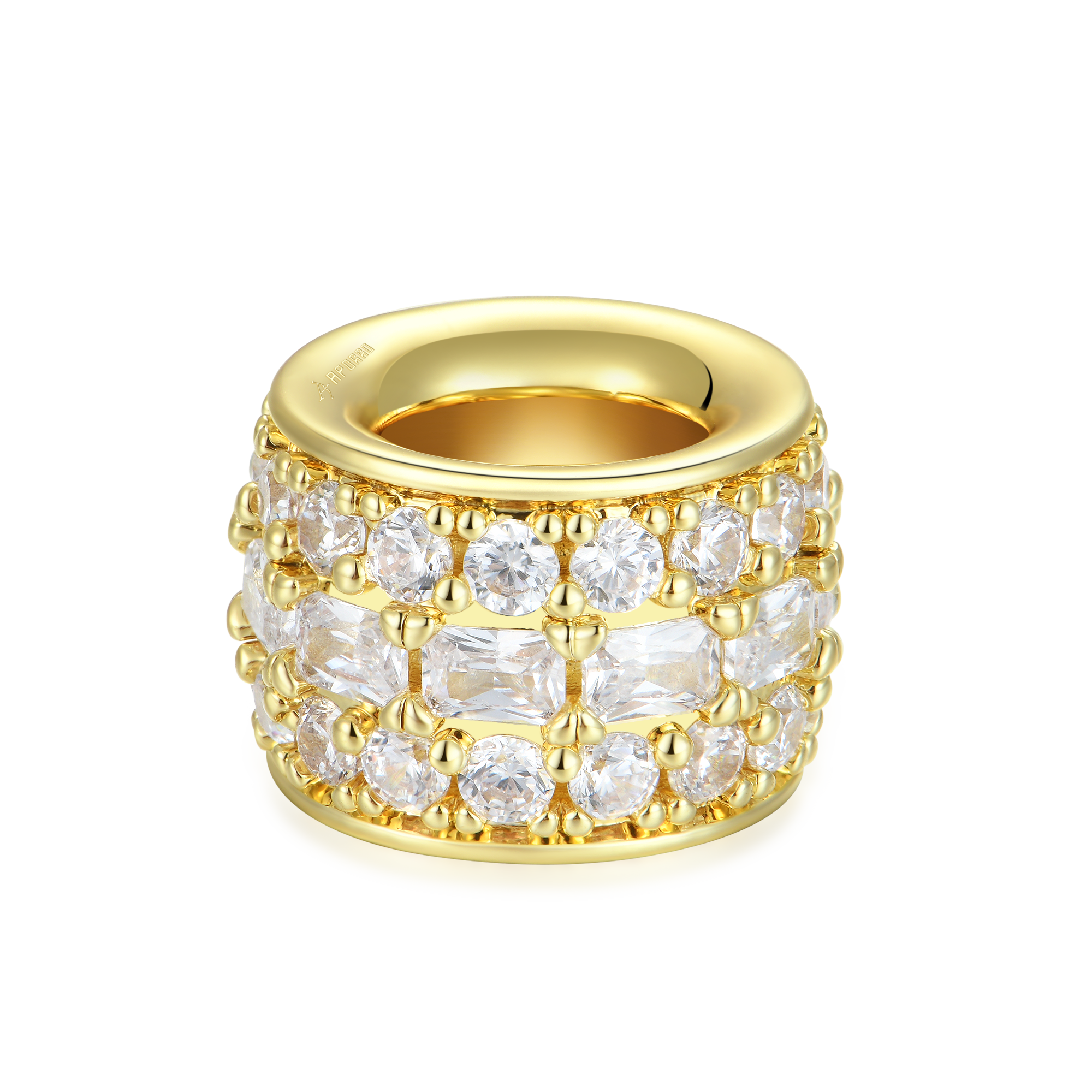#Style_Emerald and Round Cut#Color_Yellow Gold