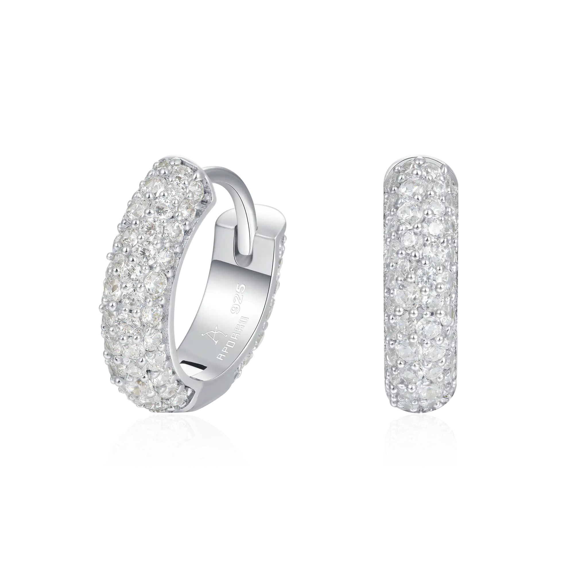Moissanite Round Paved Hoop Earrings