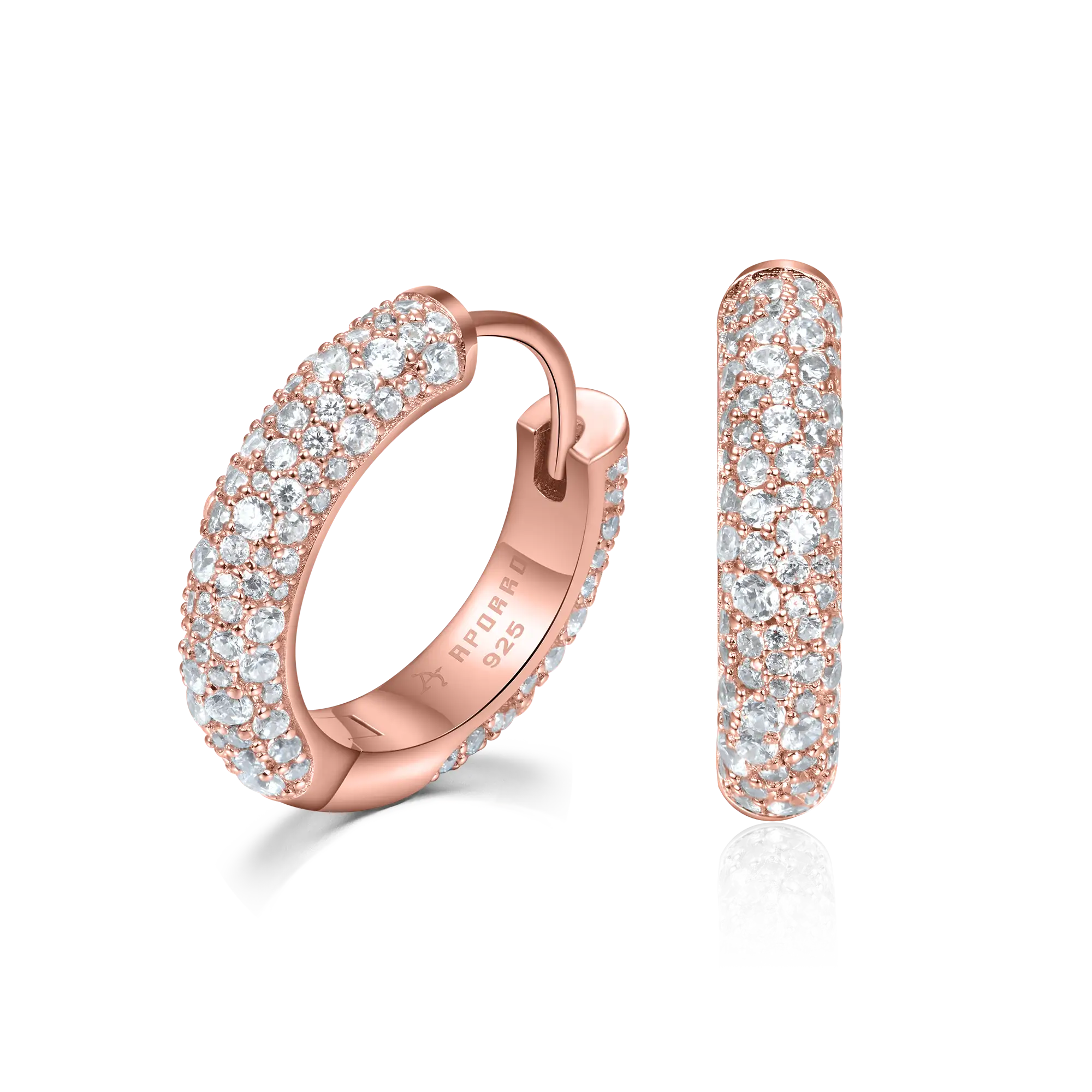Moissanite Round Paved Hoop Earrings