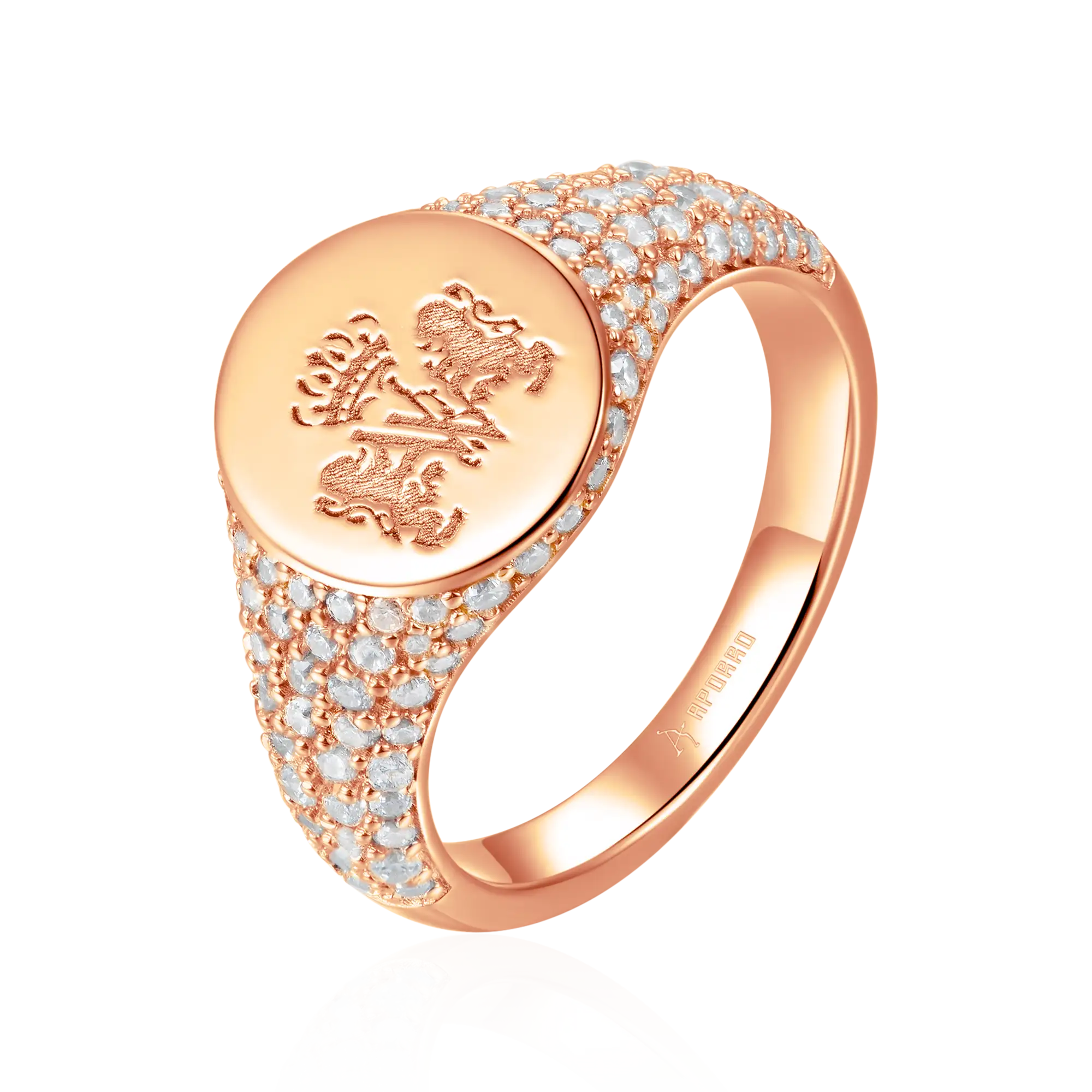 Anillo de sello helado personalizado - Patrón