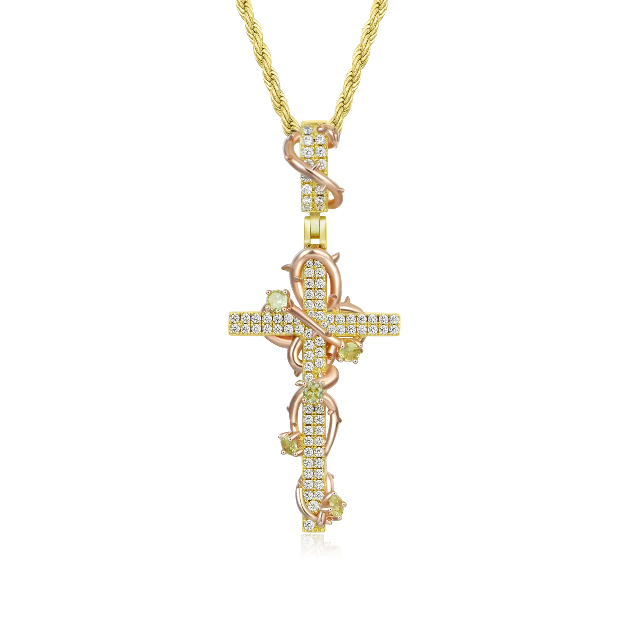 Thorned Rose Cross Pendant