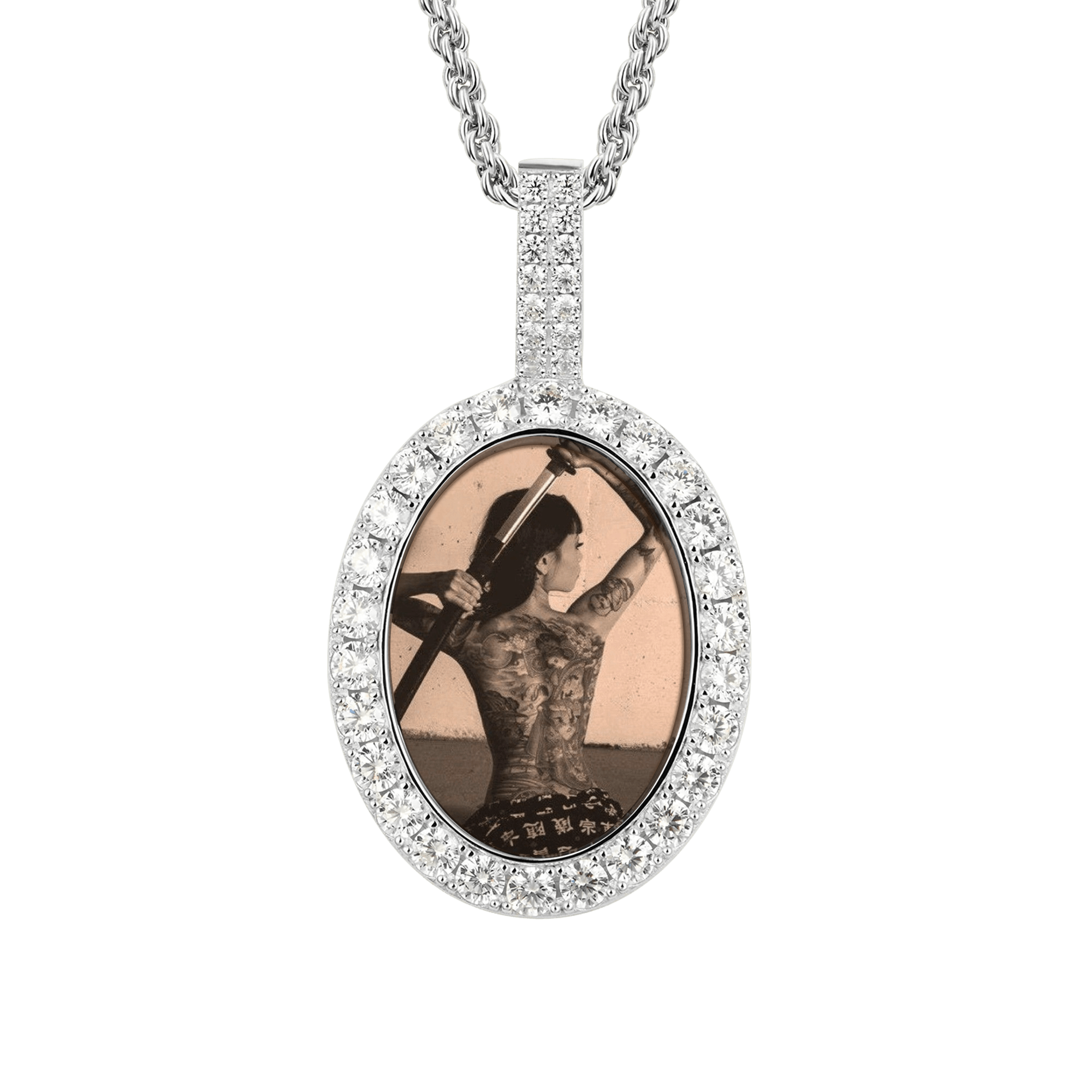 Custom Oval Photo Pendant