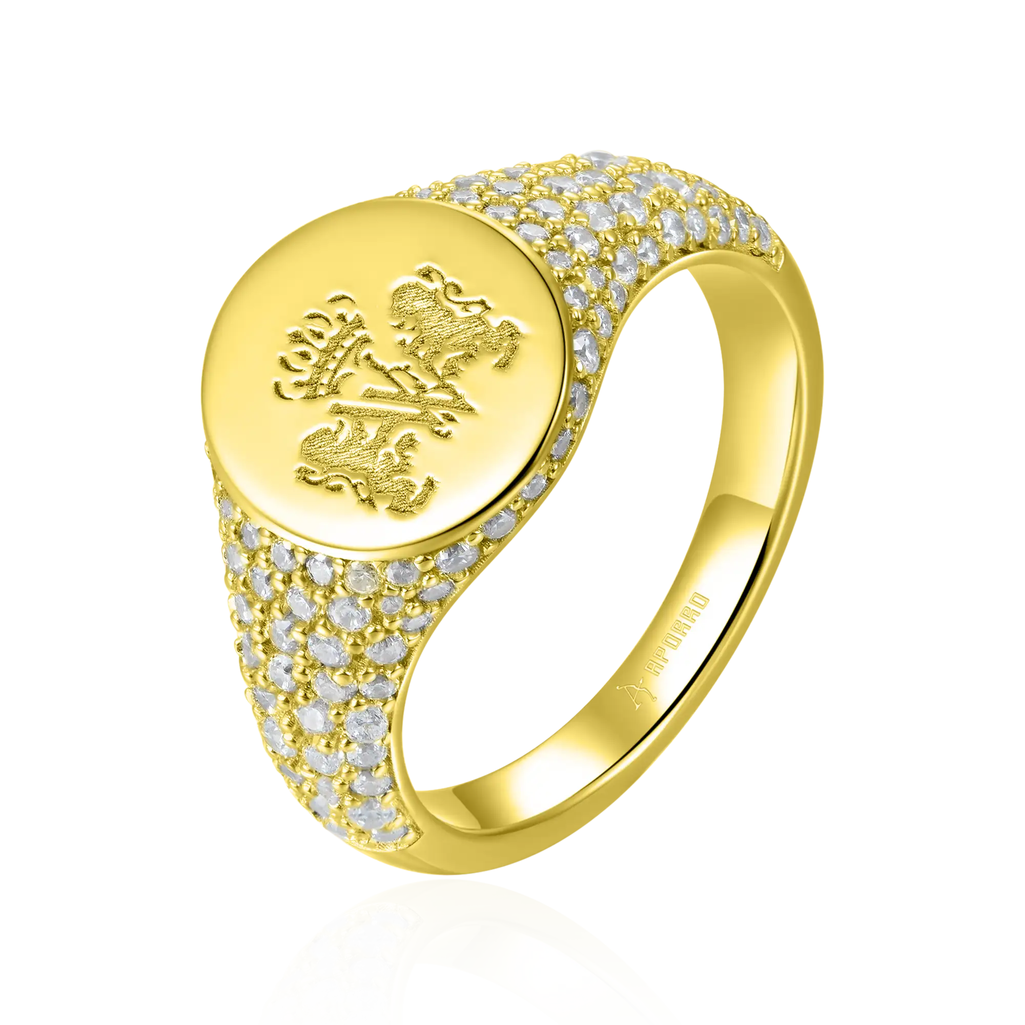 Anillo de sello helado personalizado - Patrón