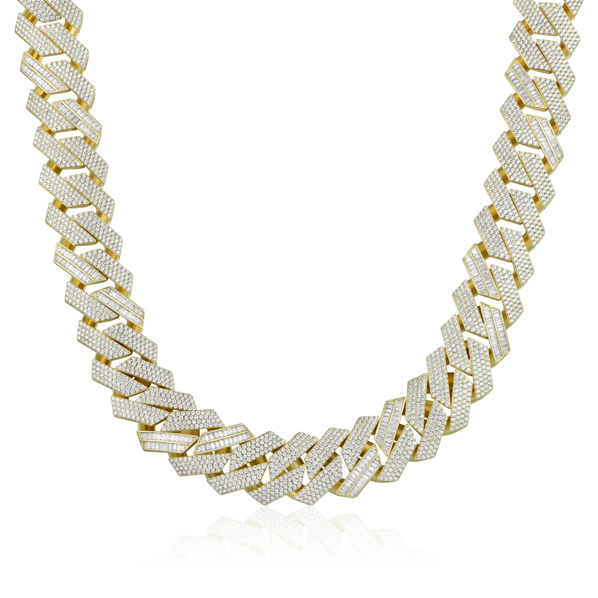 Custom Rollercoaster Buckle Prong Cuban Chain - 25mm
