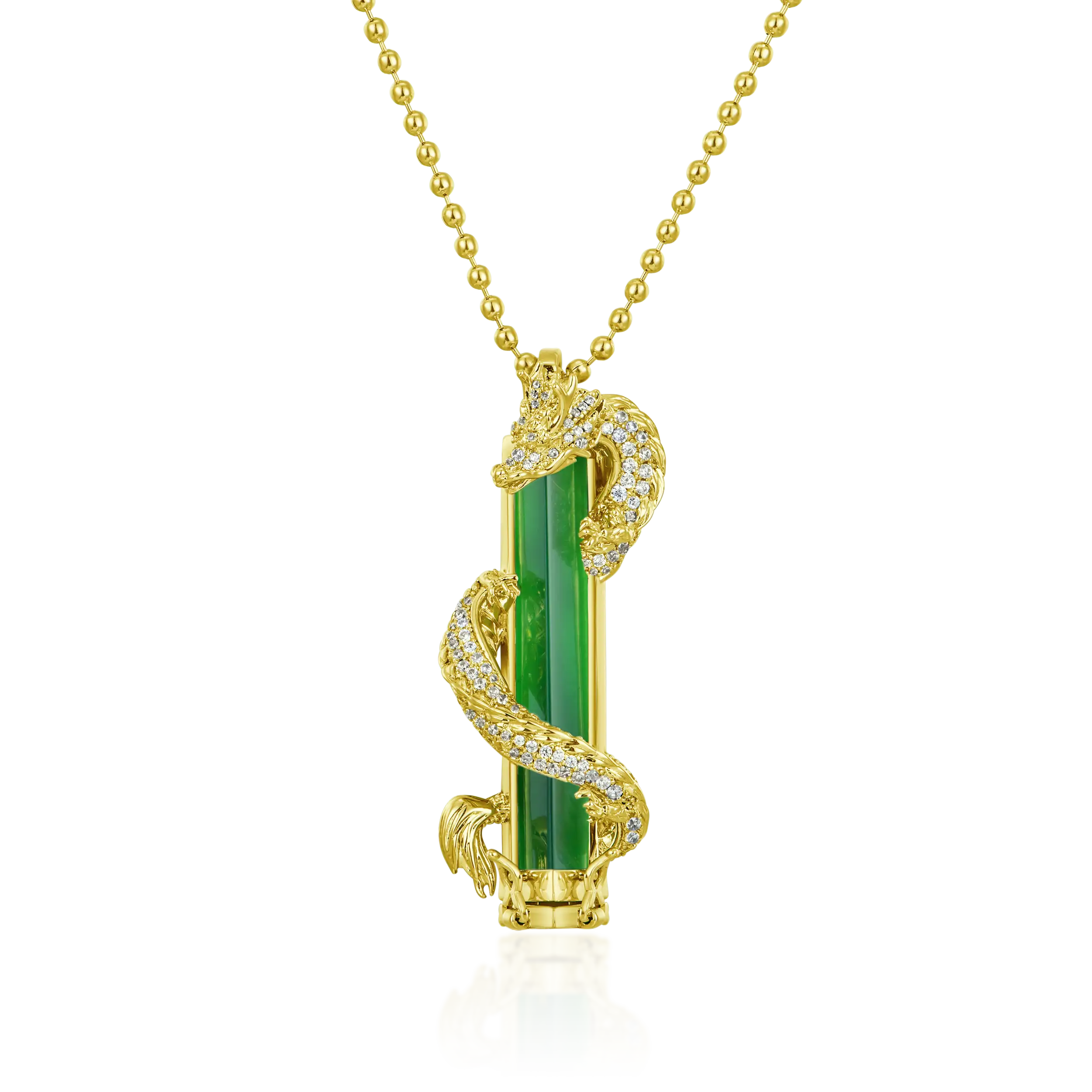 WONG Ⅱ Iced Out Jade Column Pendant