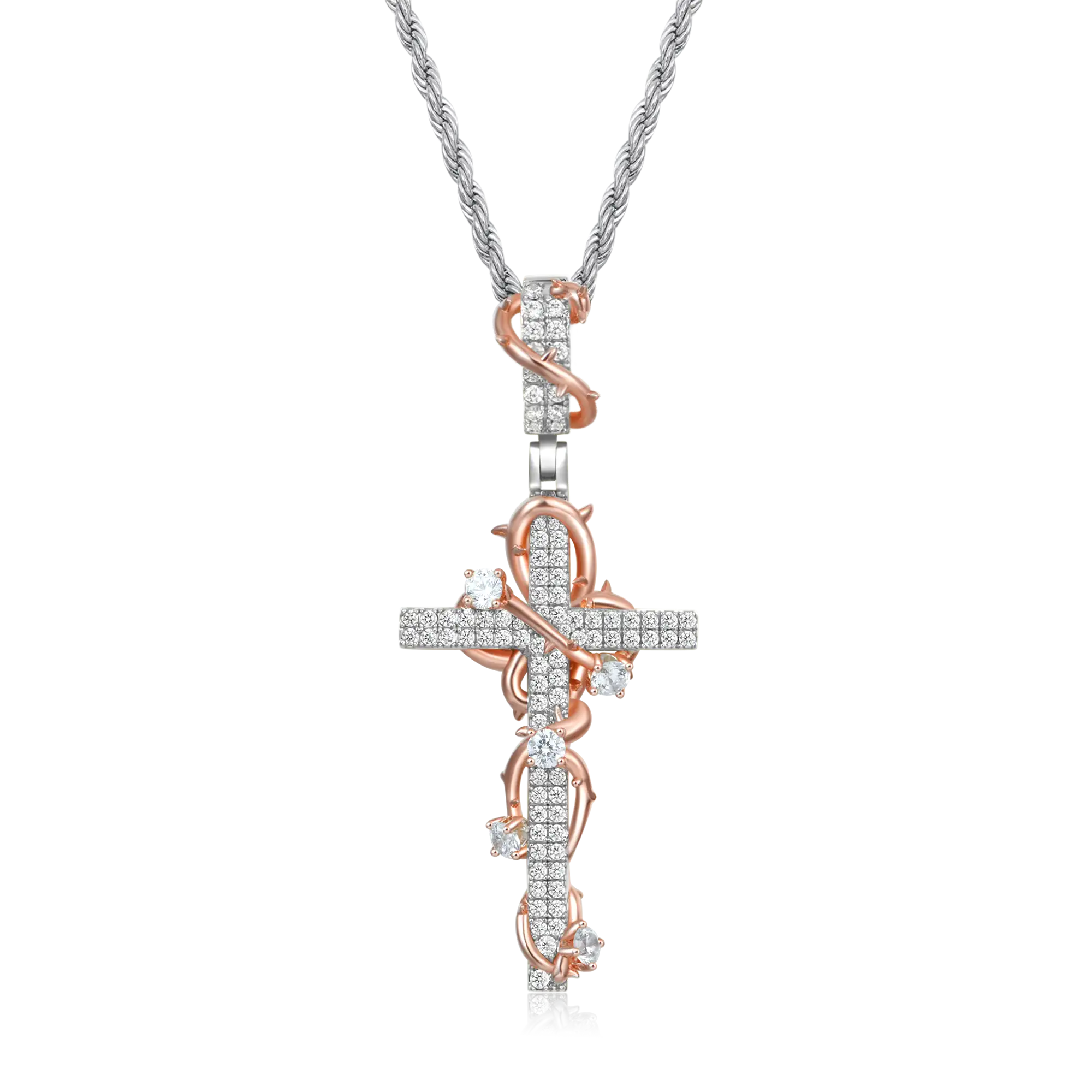 Thorned Rose Cross Pendant