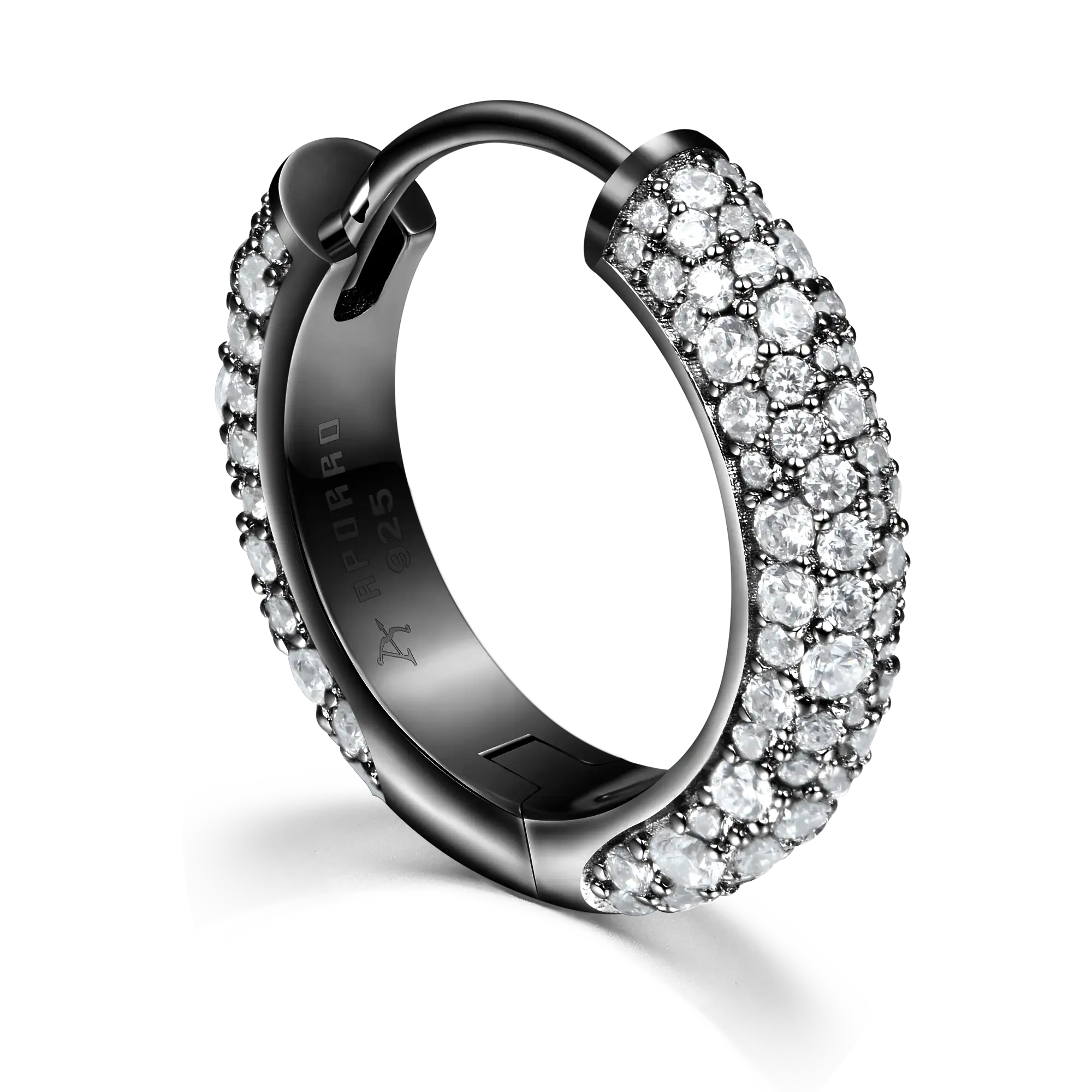 Moissanite Round Paved Hoop Earrings