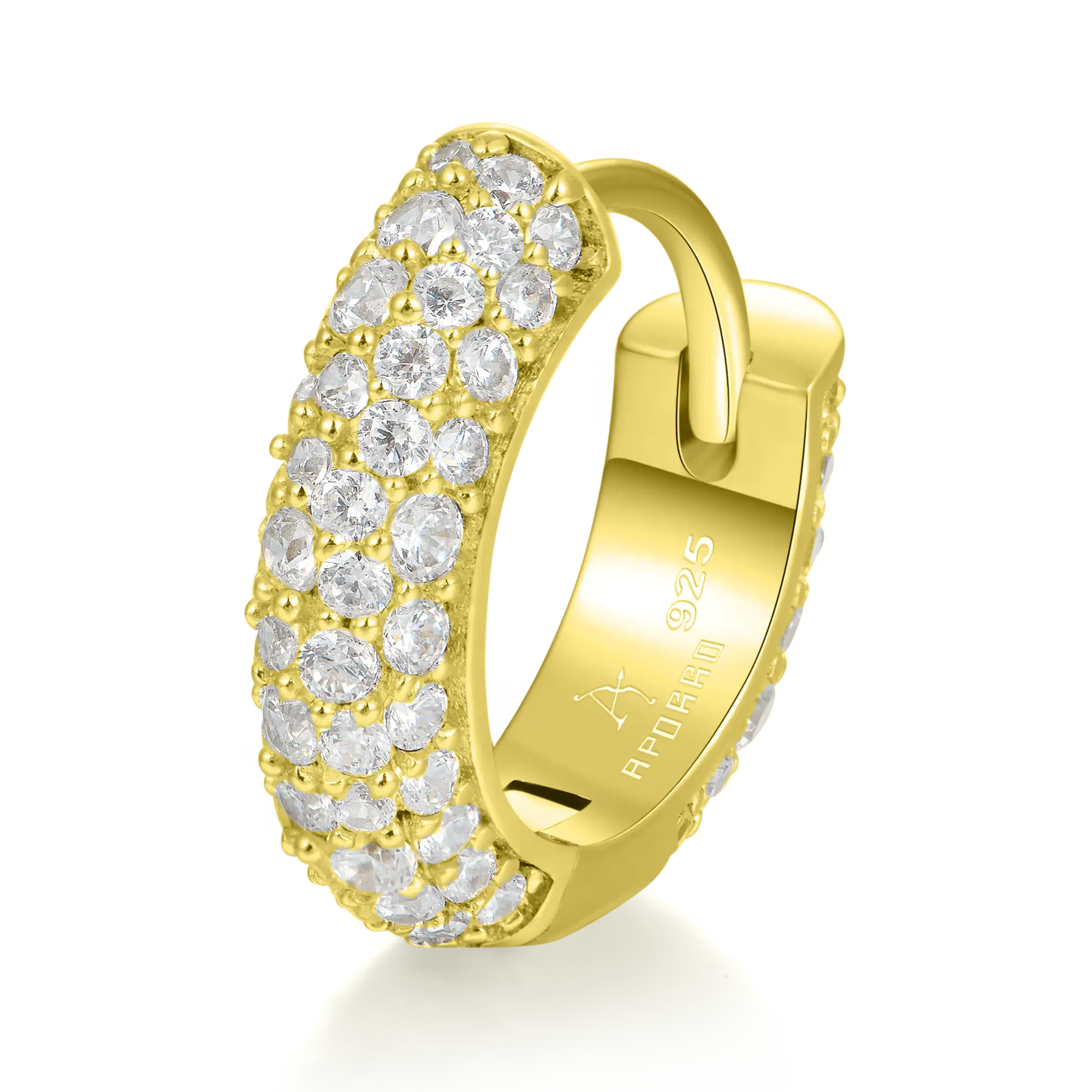 Moissanite Round Paved Hoop Earrings