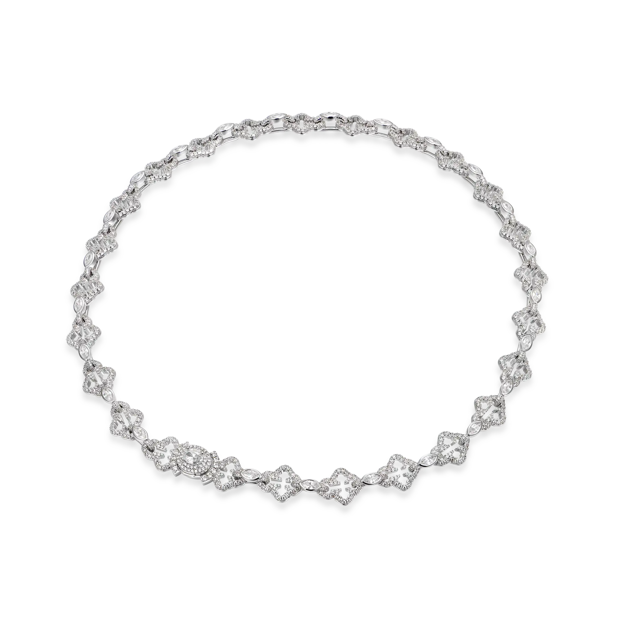 Moissanite marquise corta mezcla bottoni cadena de enlace cruzado - 12 mm