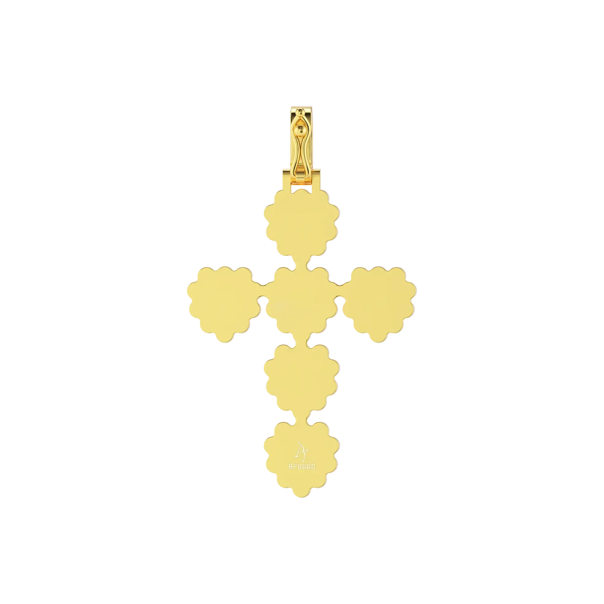 Moissanite Halo Pearl Heart Cross Pendant