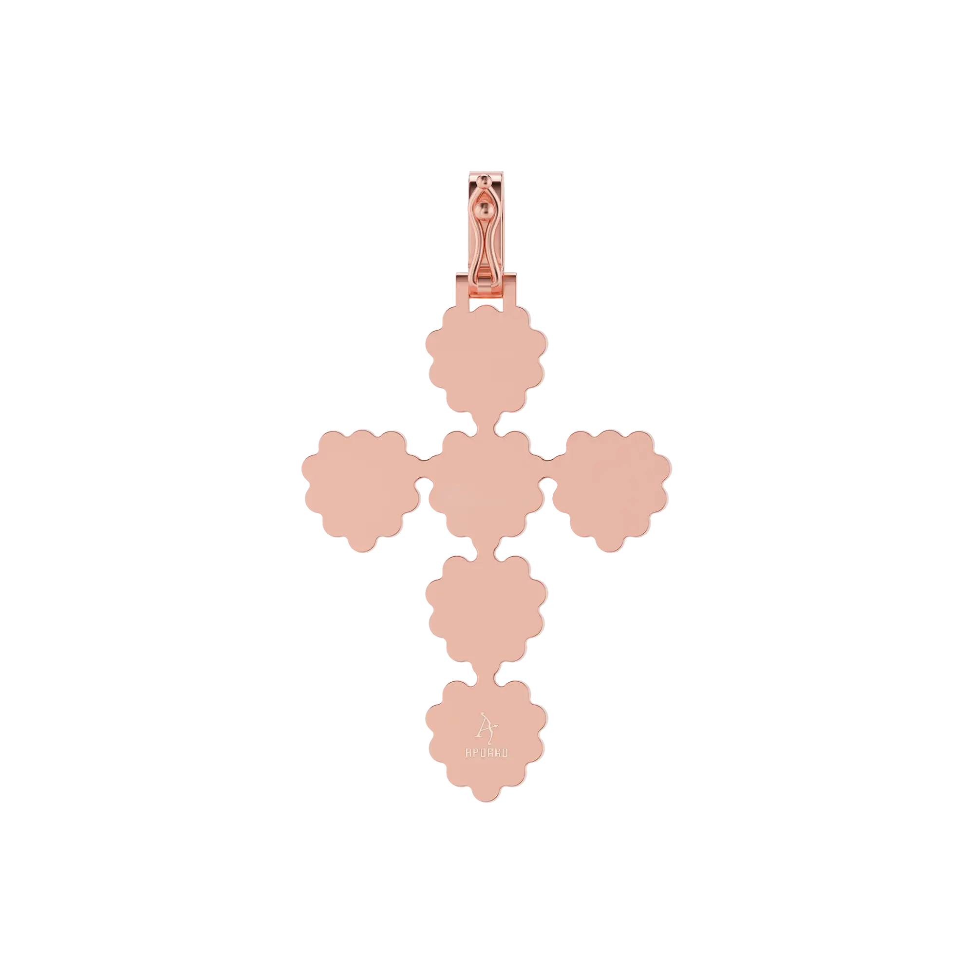 Moissanite Halo Pearl Heart Cross Pendant