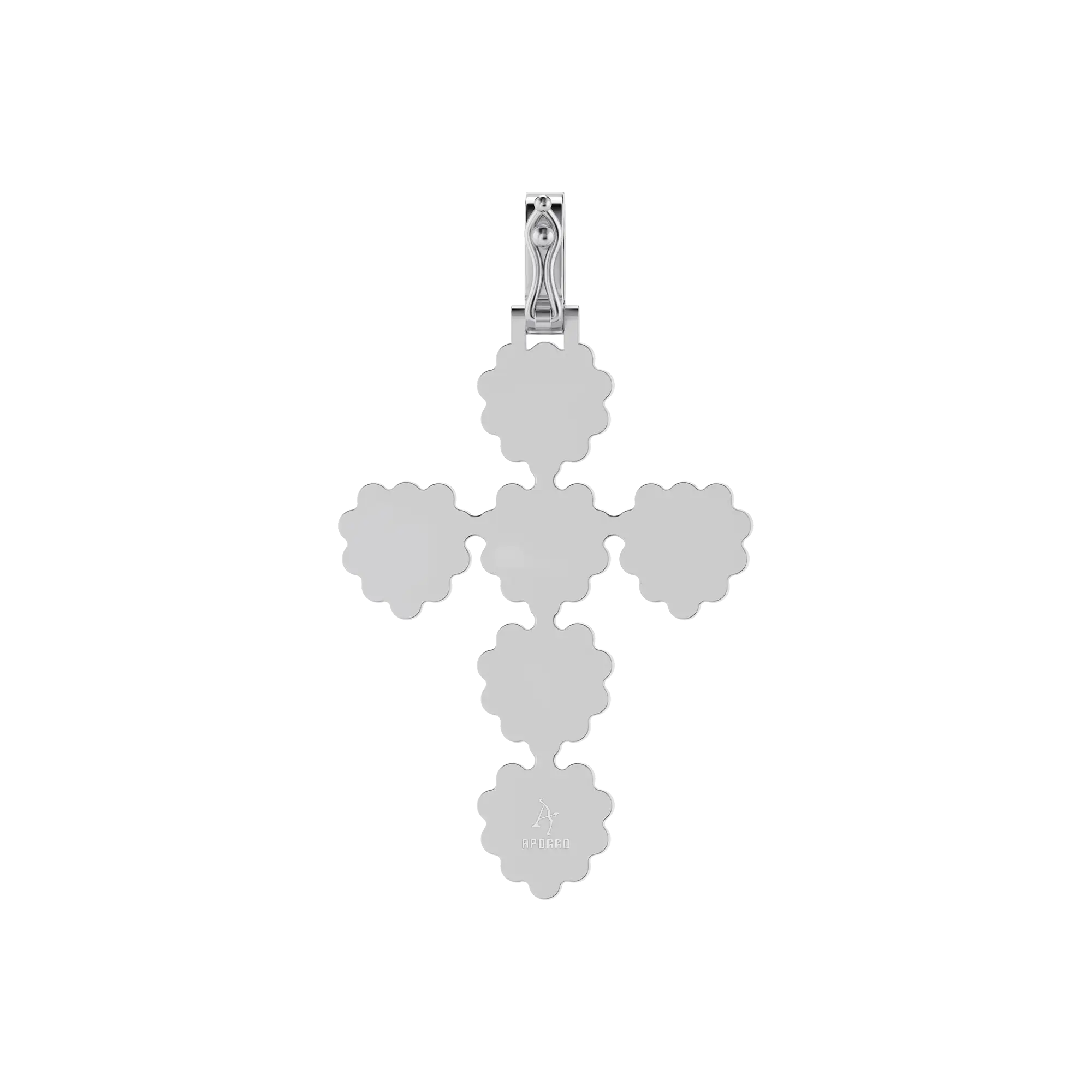 Ciondolo croce di alone perla alone moissanite
