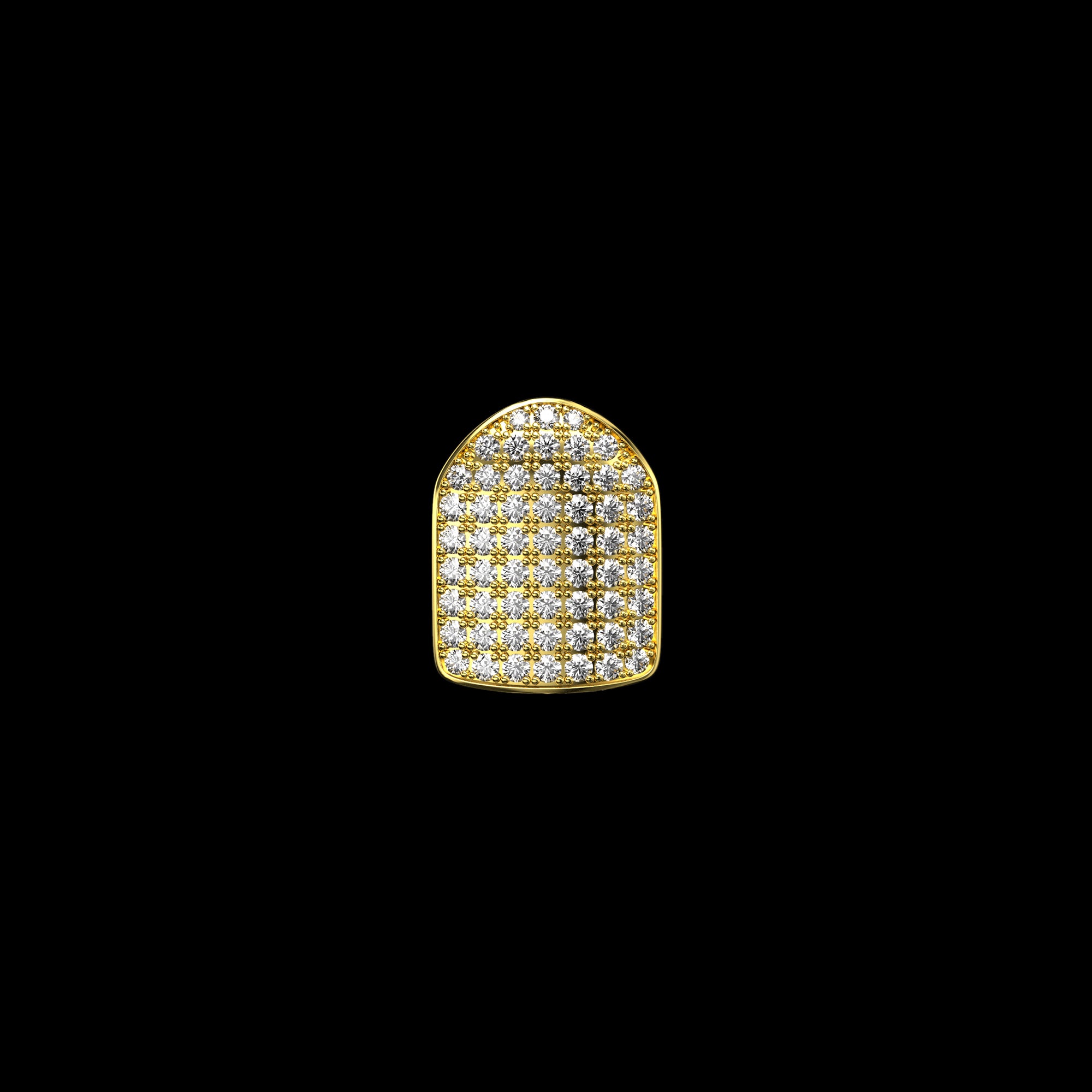 Pre-made Single/Double Cap Iced Out Gold Grillz