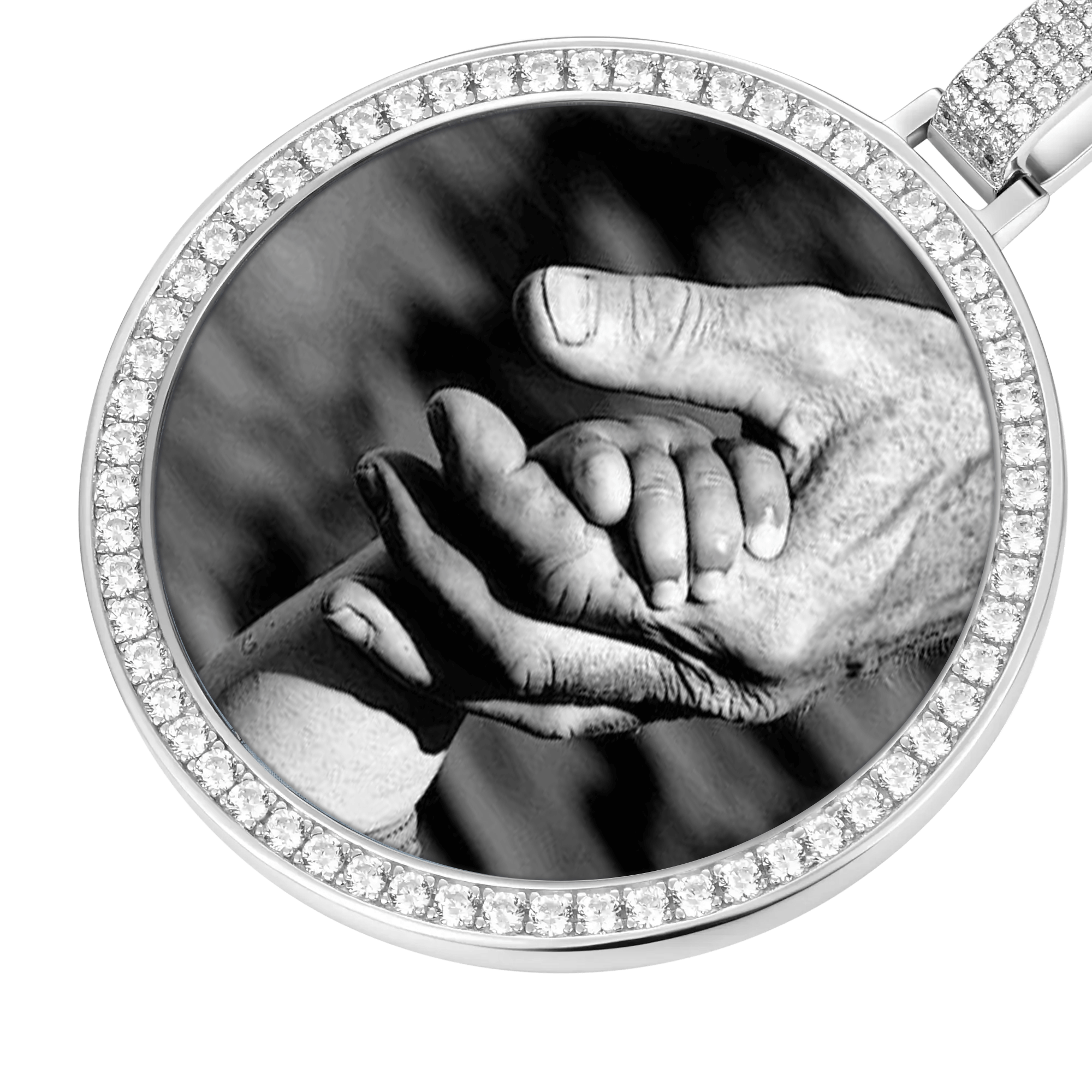 Custom Moissanite 46MM Photo Necklace Pendant