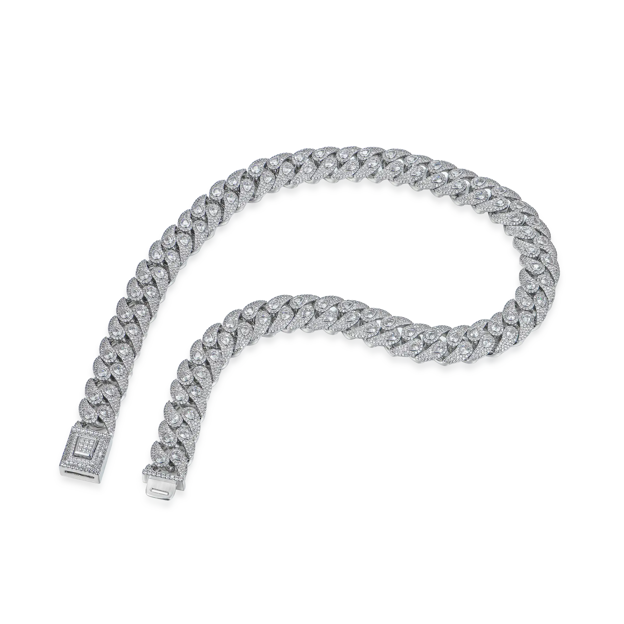 Chaîne à maillons cubains motif cachemire - 15 mm