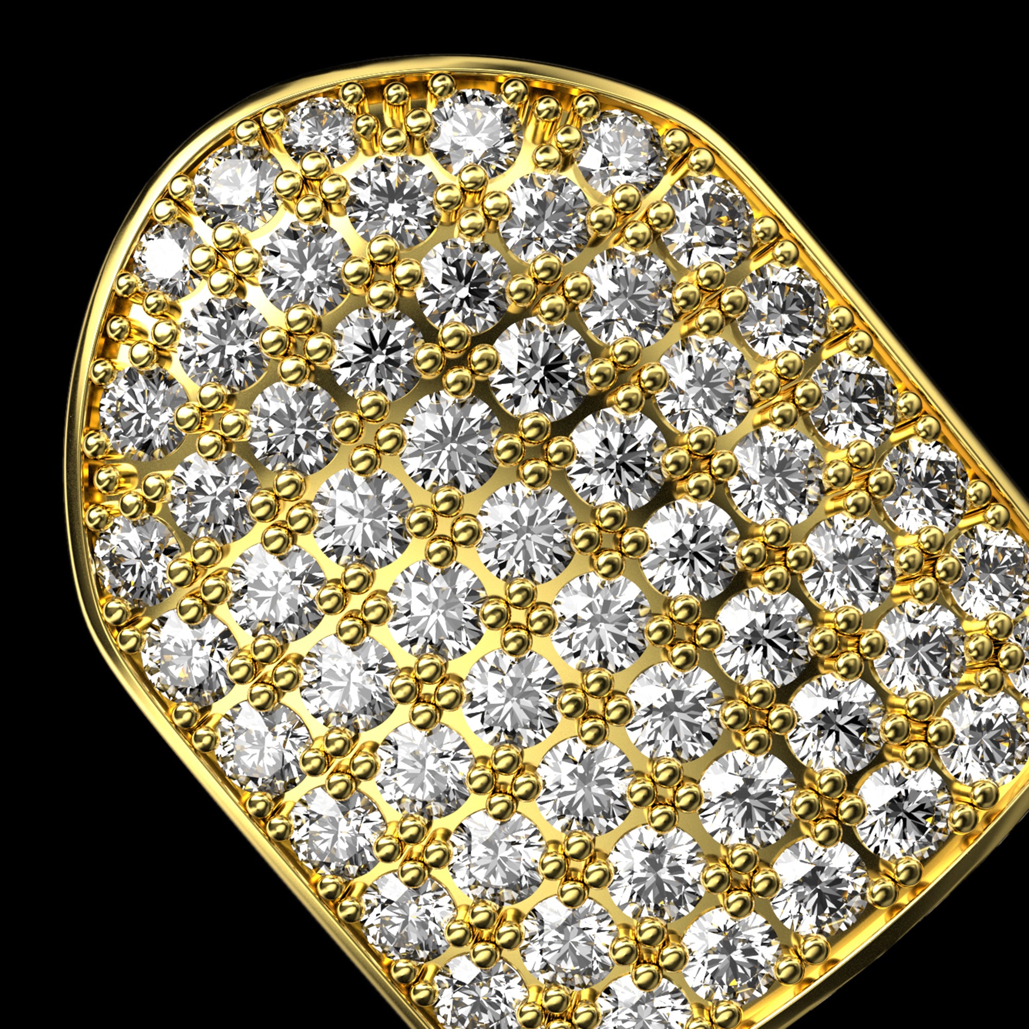 Pre-made Single/Double Cap Iced Out Gold Grillz