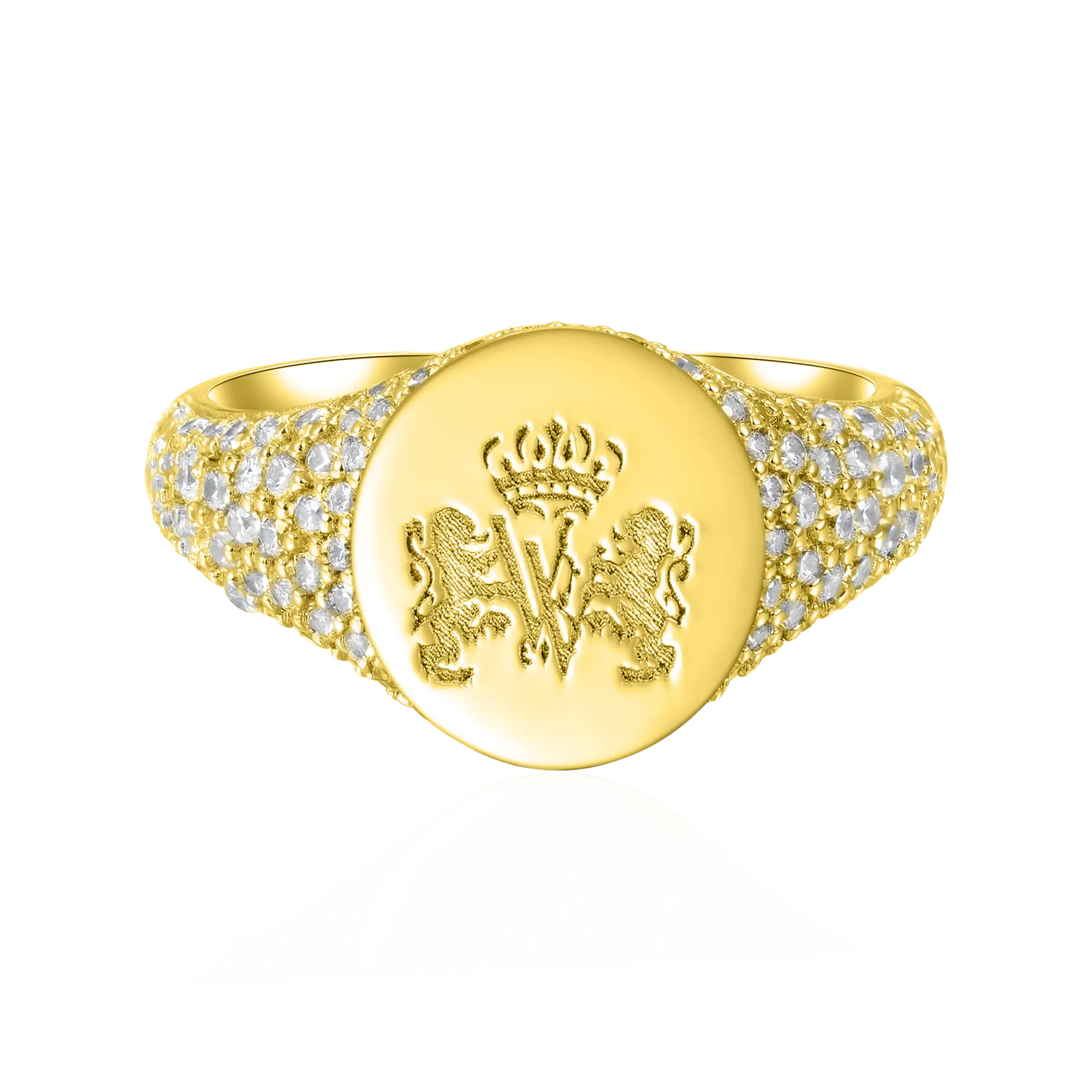 Anillo de sello helado personalizado - Patrón