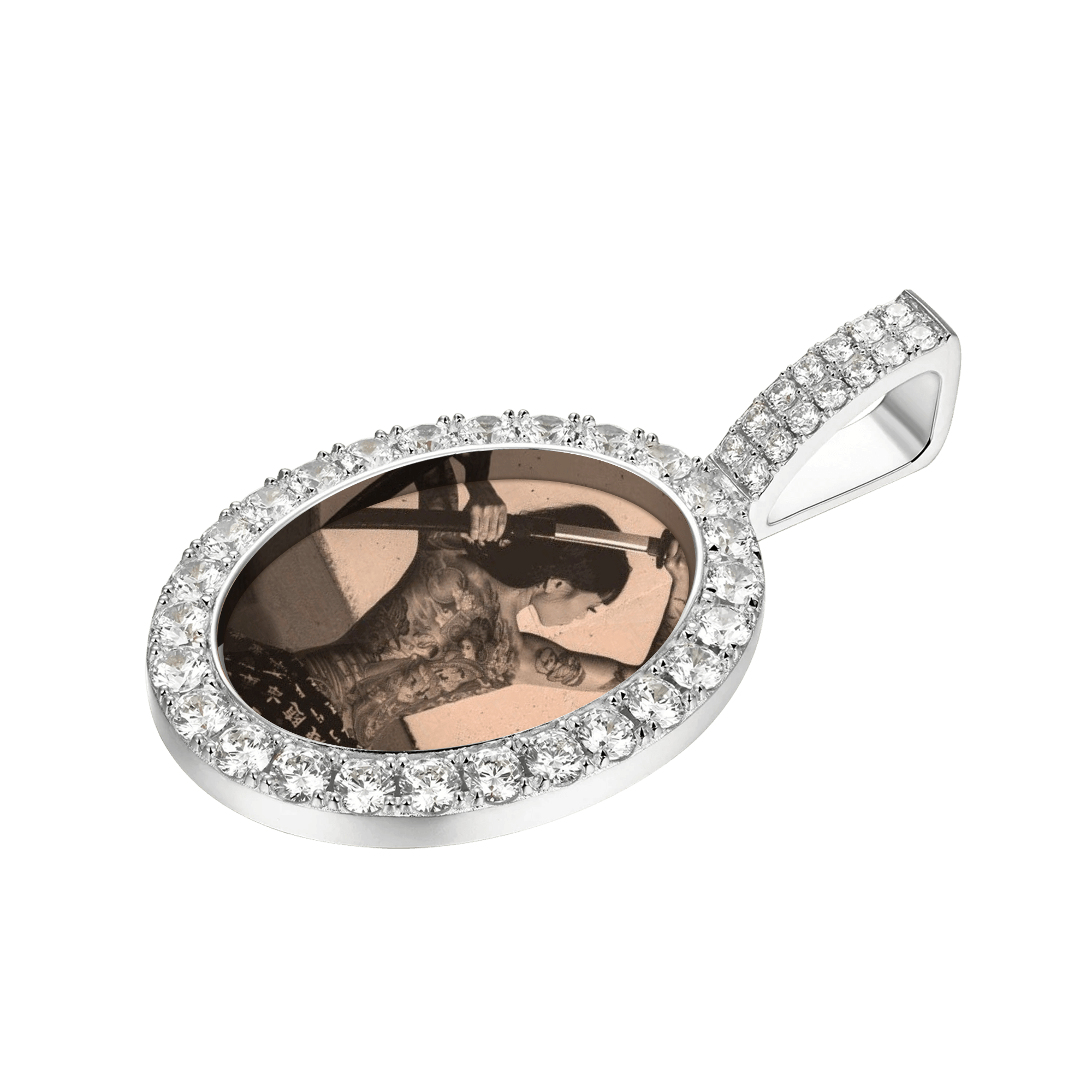 Custom Oval Photo Pendant