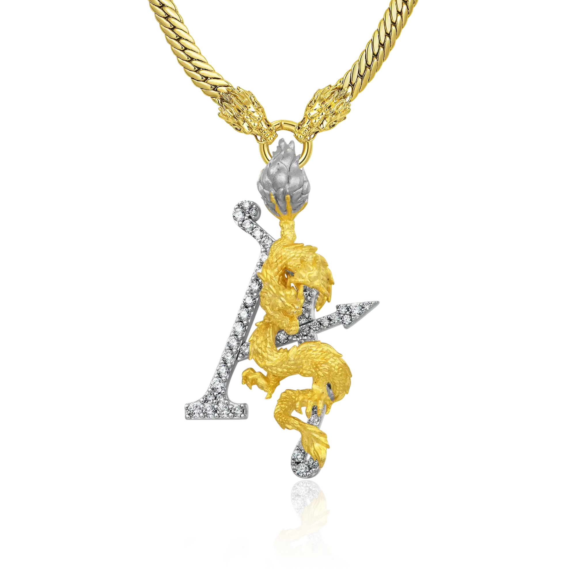 Twin Dragon Icon Chain & Pendant Set