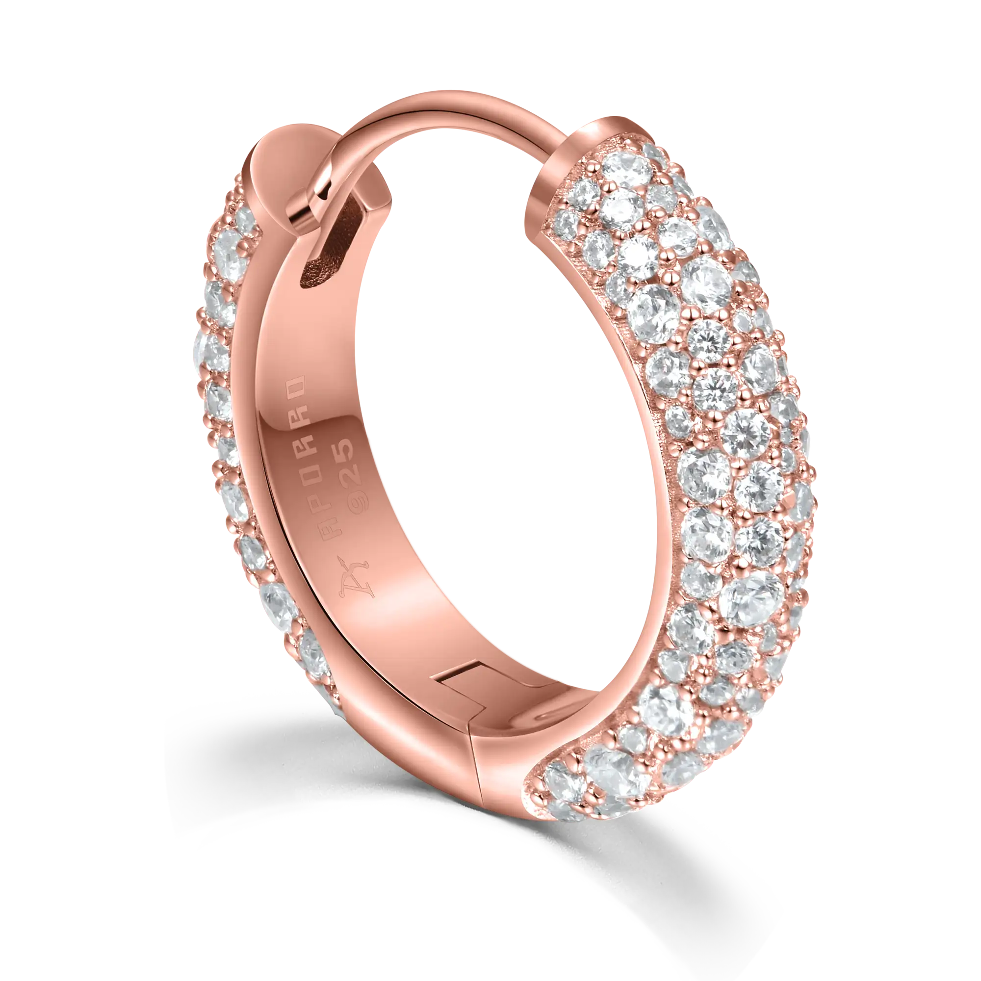 Moissanite Round Paved Hoop Earrings