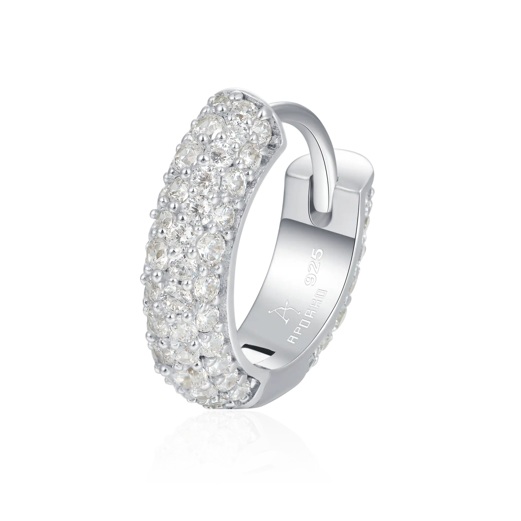 Moissanite Round Paved Hoop Earrings