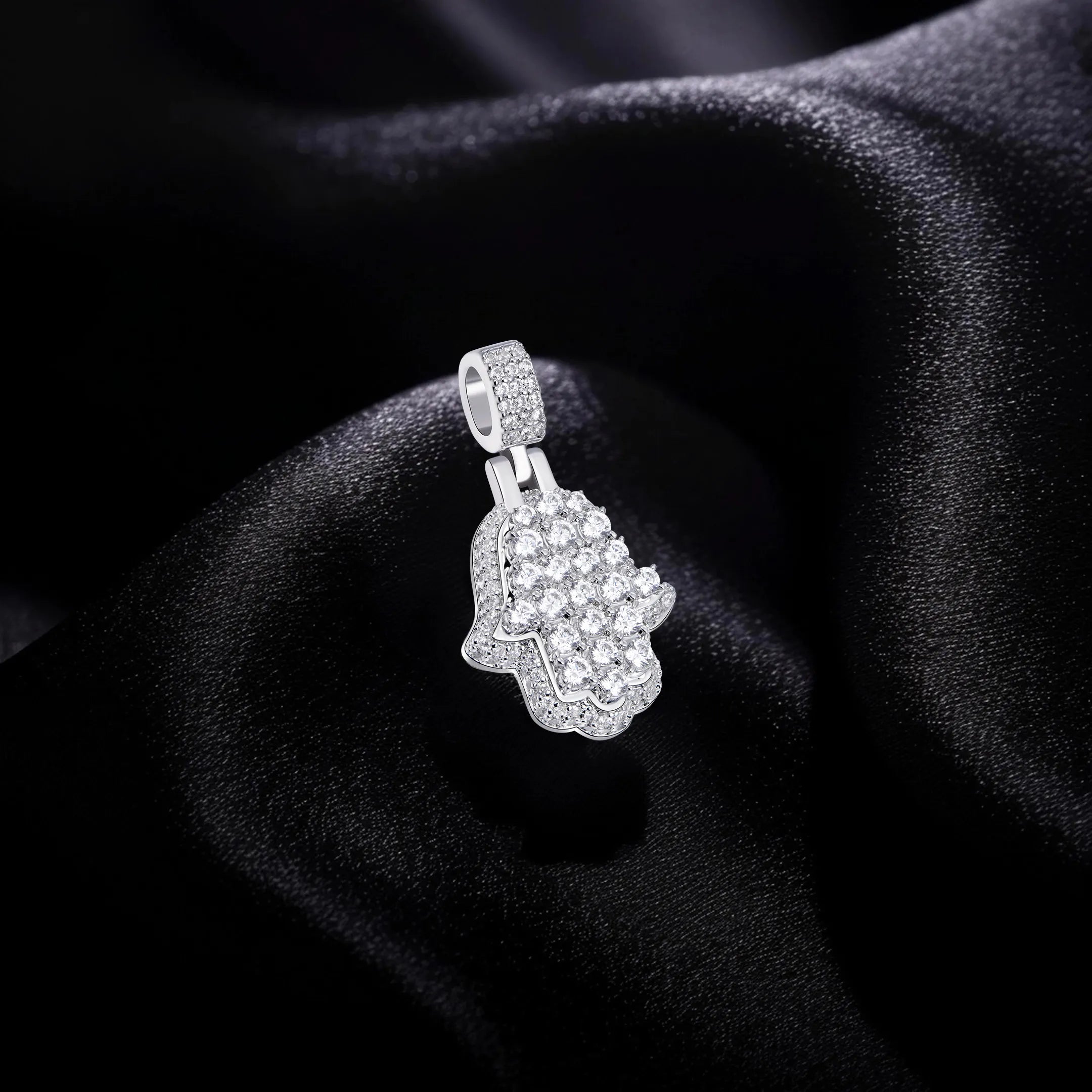 Ciondolo Hamsa a strati di brillantezza delle donne - Small