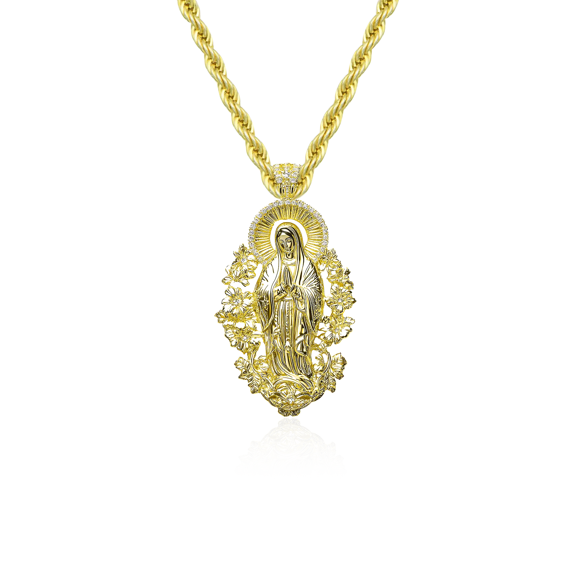 Moissanite Saint Mary Celestial Bloom Pendant
