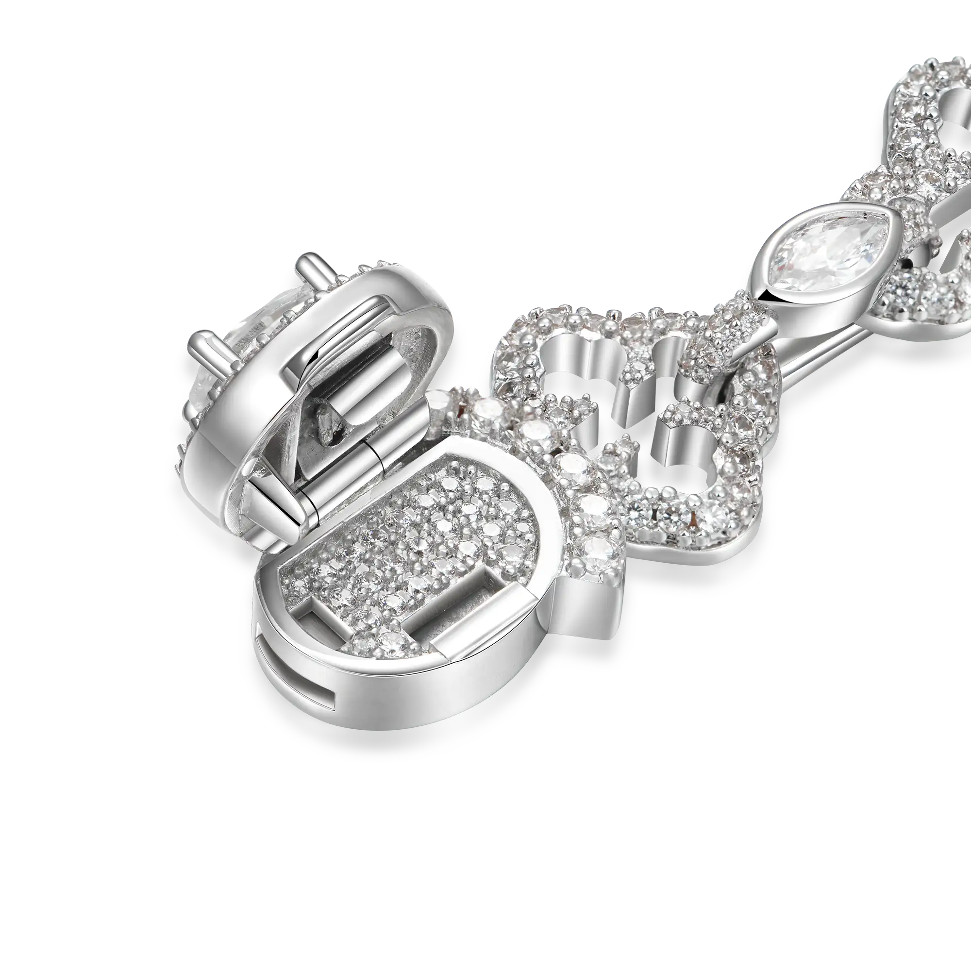 Moissanite marquise corta mezcla bottoni cadena de enlace cruzado - 12 mm